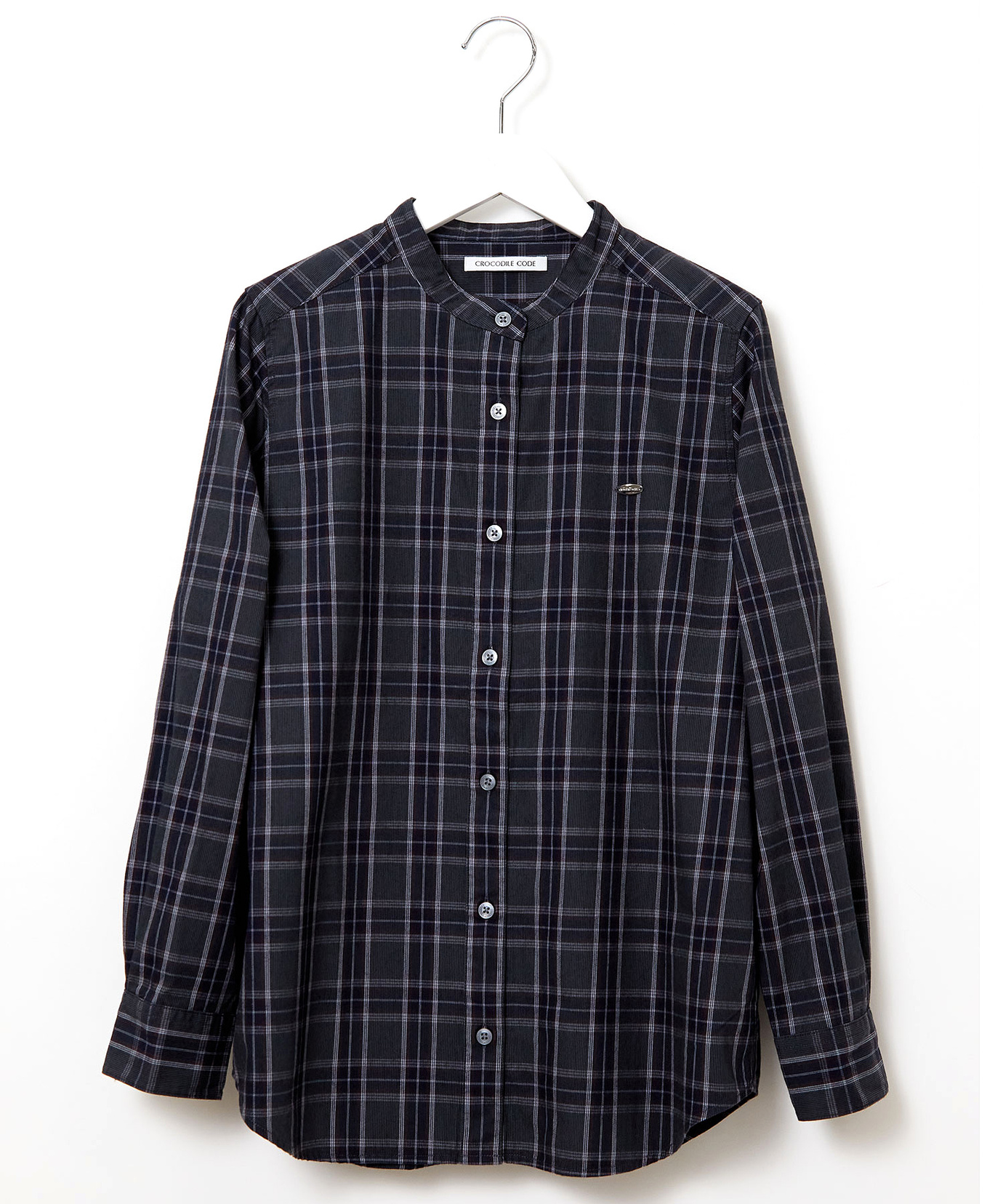 レディース バンドカラー チェック柄 ブラウス通販 [0201-58150