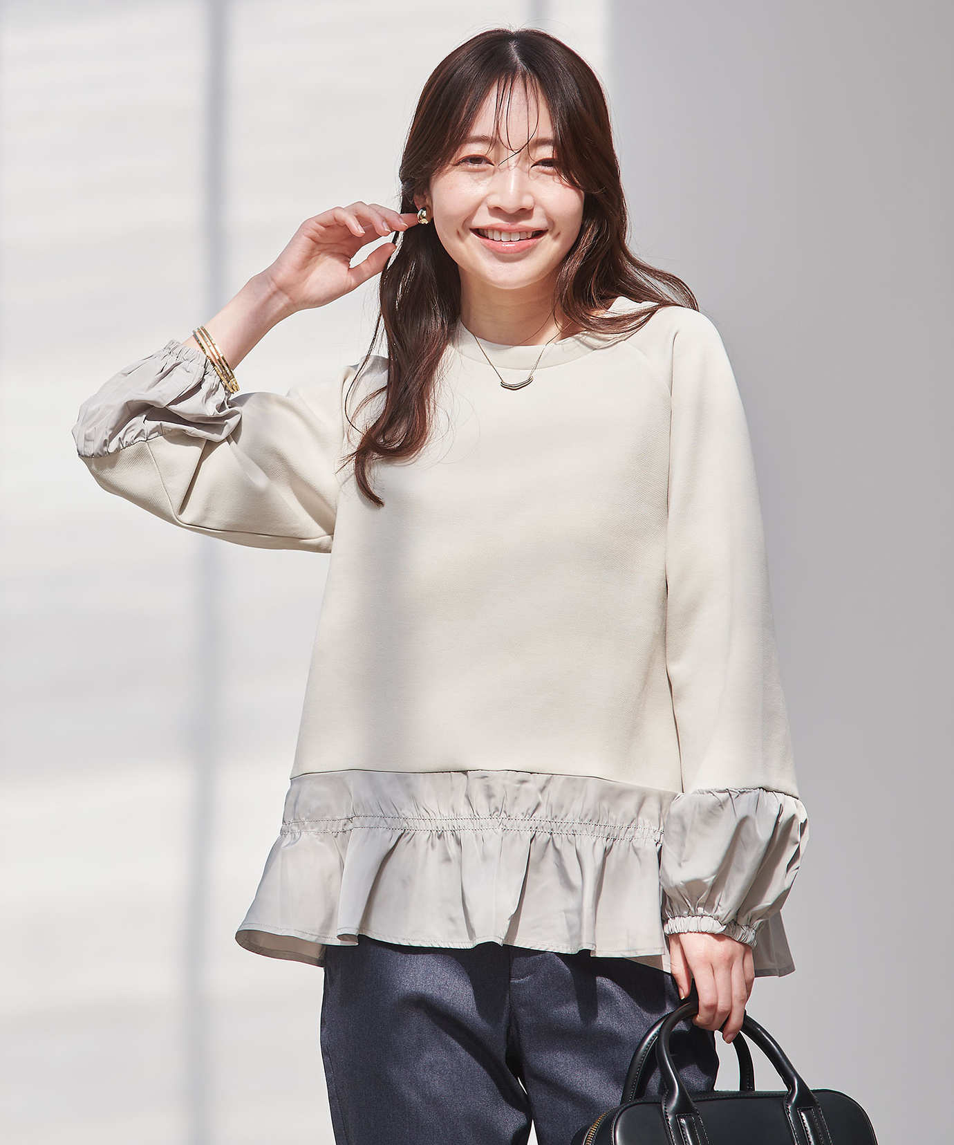 レディース フリルドッキング プルオーバー カットソー通販 [0202