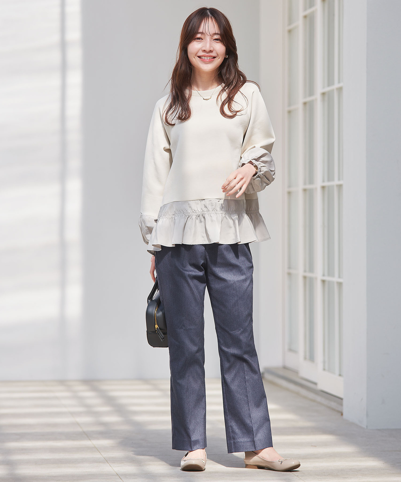 レディース フリルドッキング プルオーバー カットソー通販 [0202