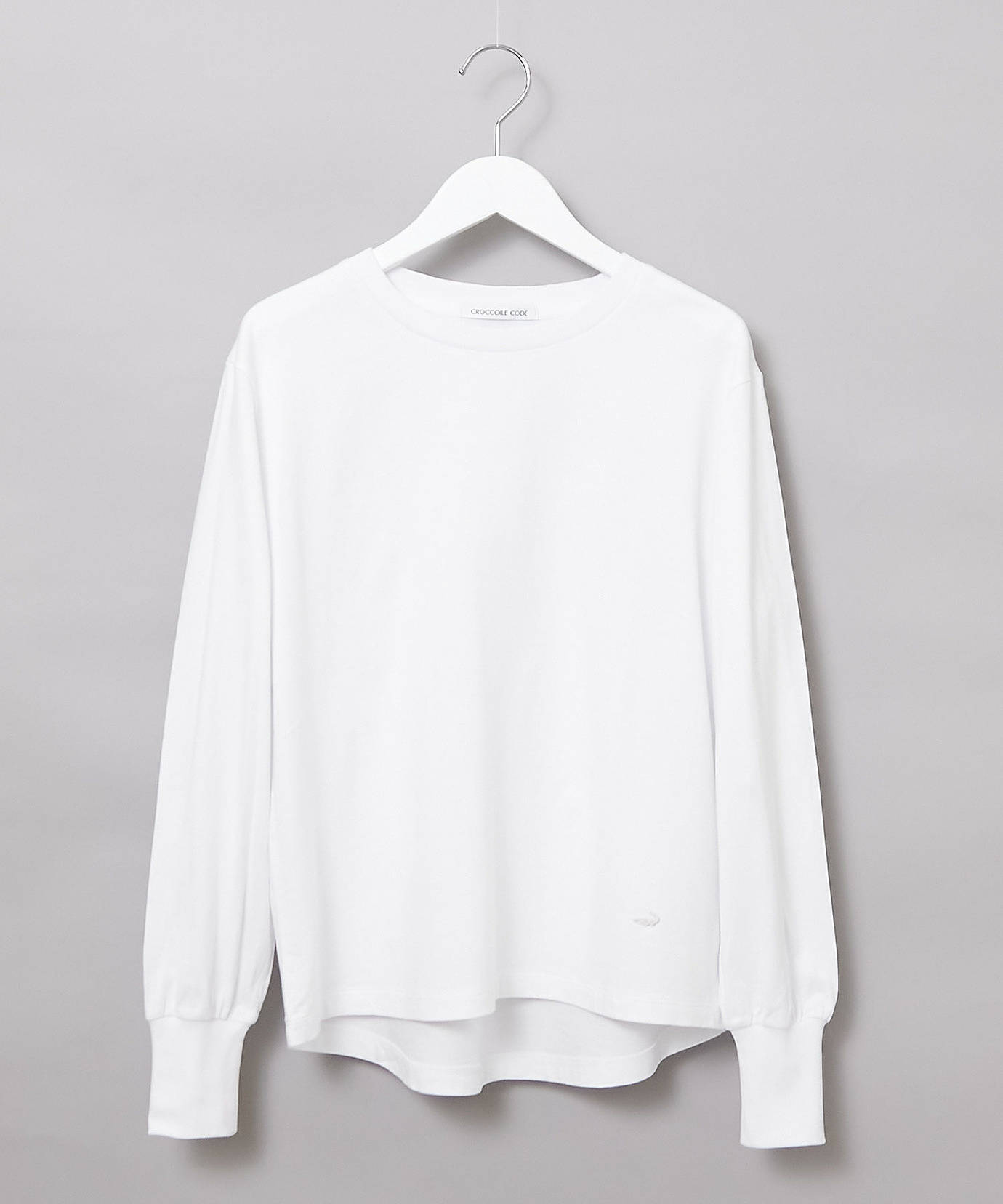 レディース コットンブレンド 裾ラウンド カットソー【一部店舗限定