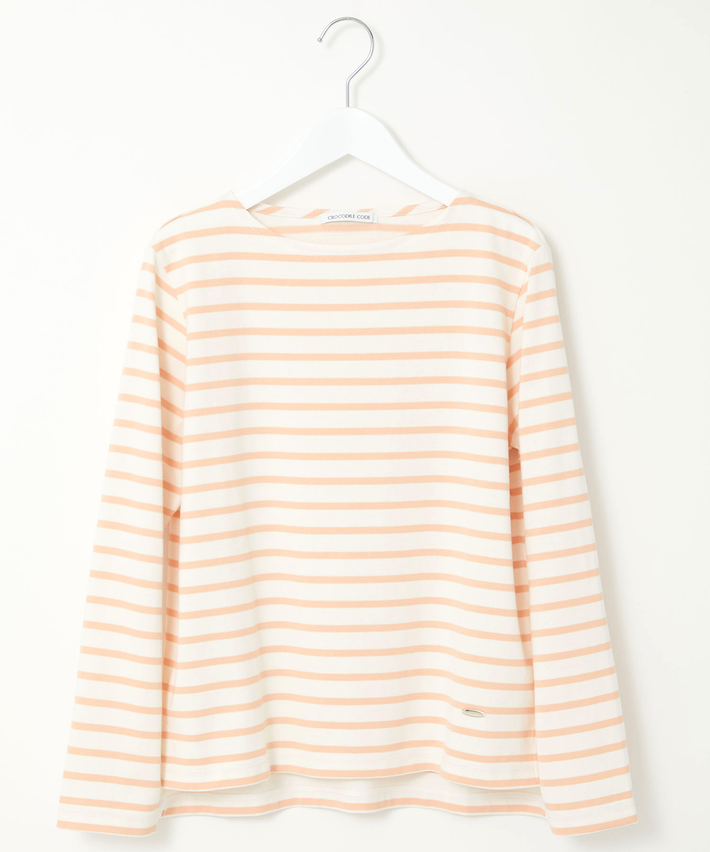 レディース コットンブレンド ボートネック 長袖Tシャツ通販 [0202