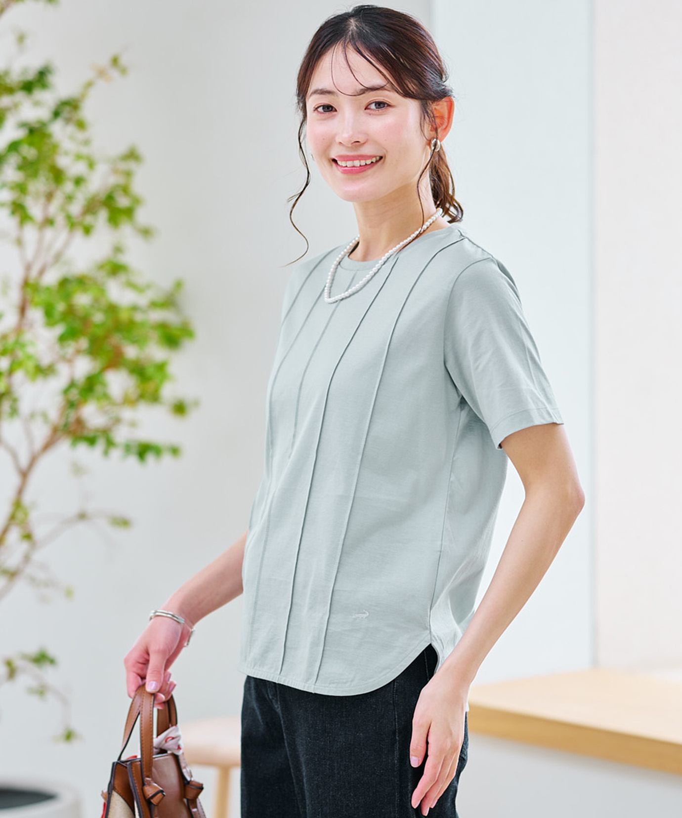 レディース ピンタック リッチ Tシャツ通販 [0202-63252