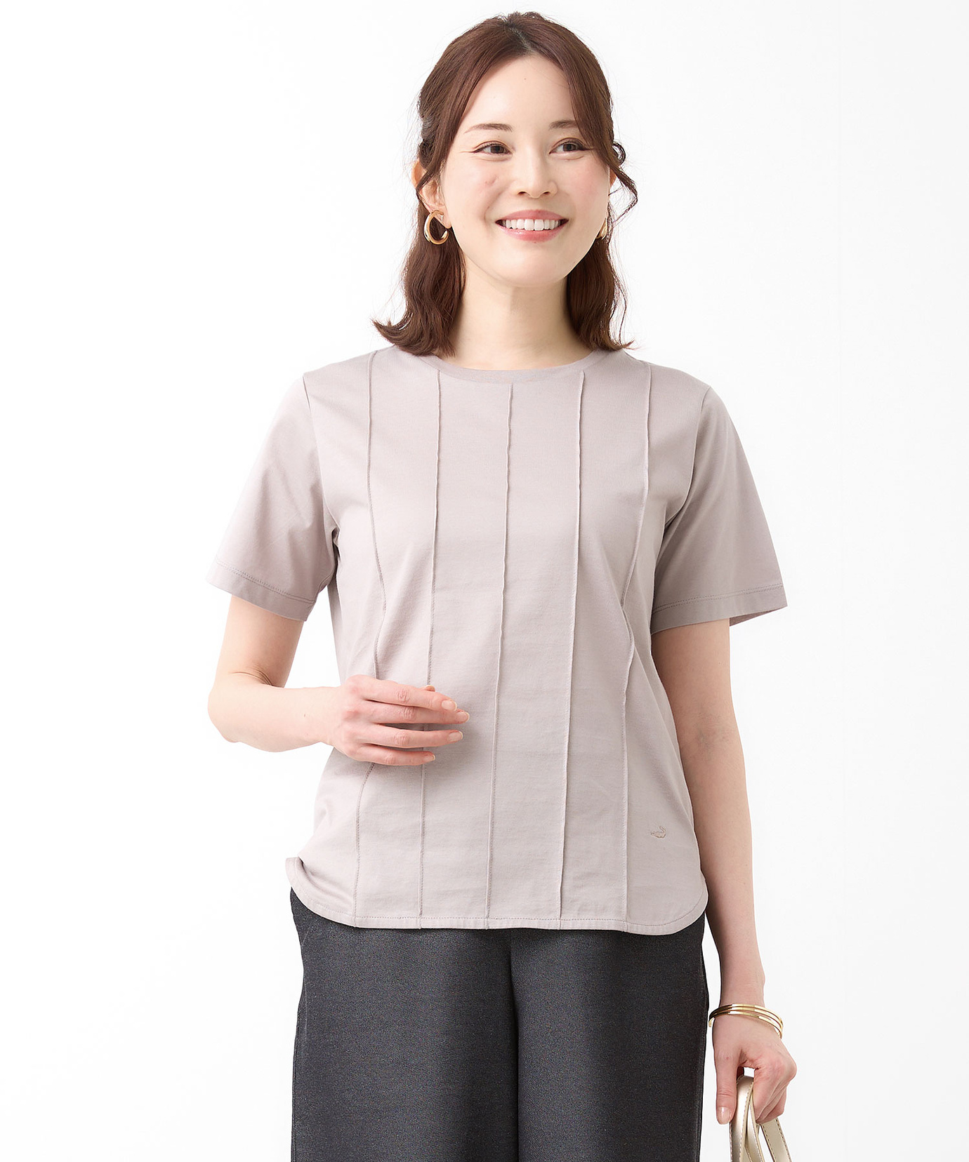 レディース ピンタック リッチ Tシャツ通販 [0202-63252