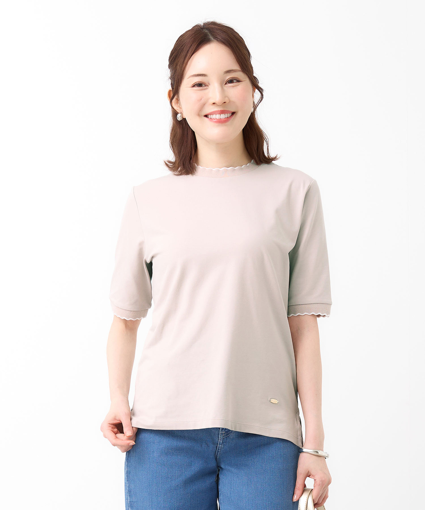 レディース スカラップ リブ Tシャツ通販 [0202-63255] - クロコダイル