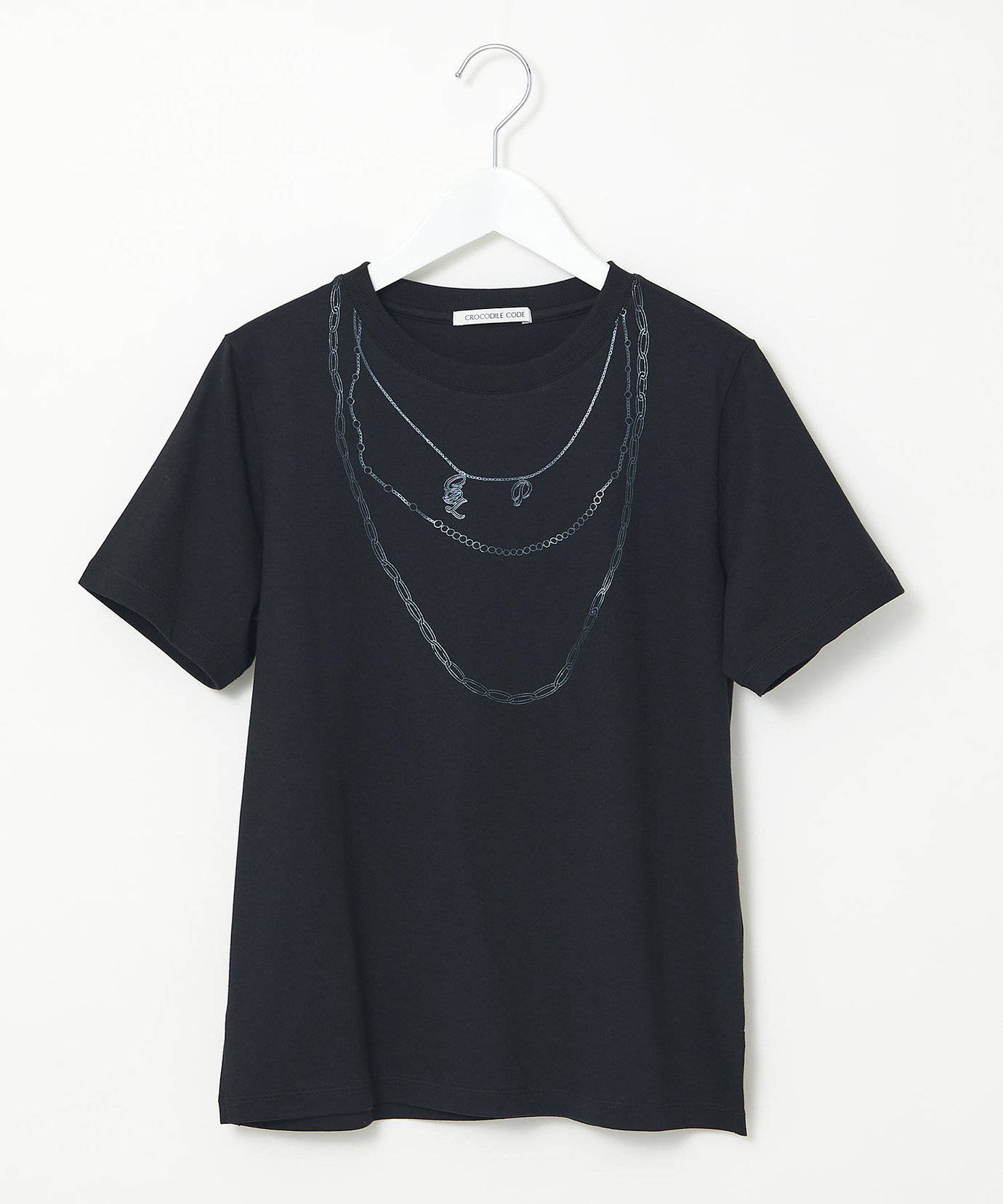 レディース ネックレスプリント 半袖 Tシャツ通販 [0202-63260