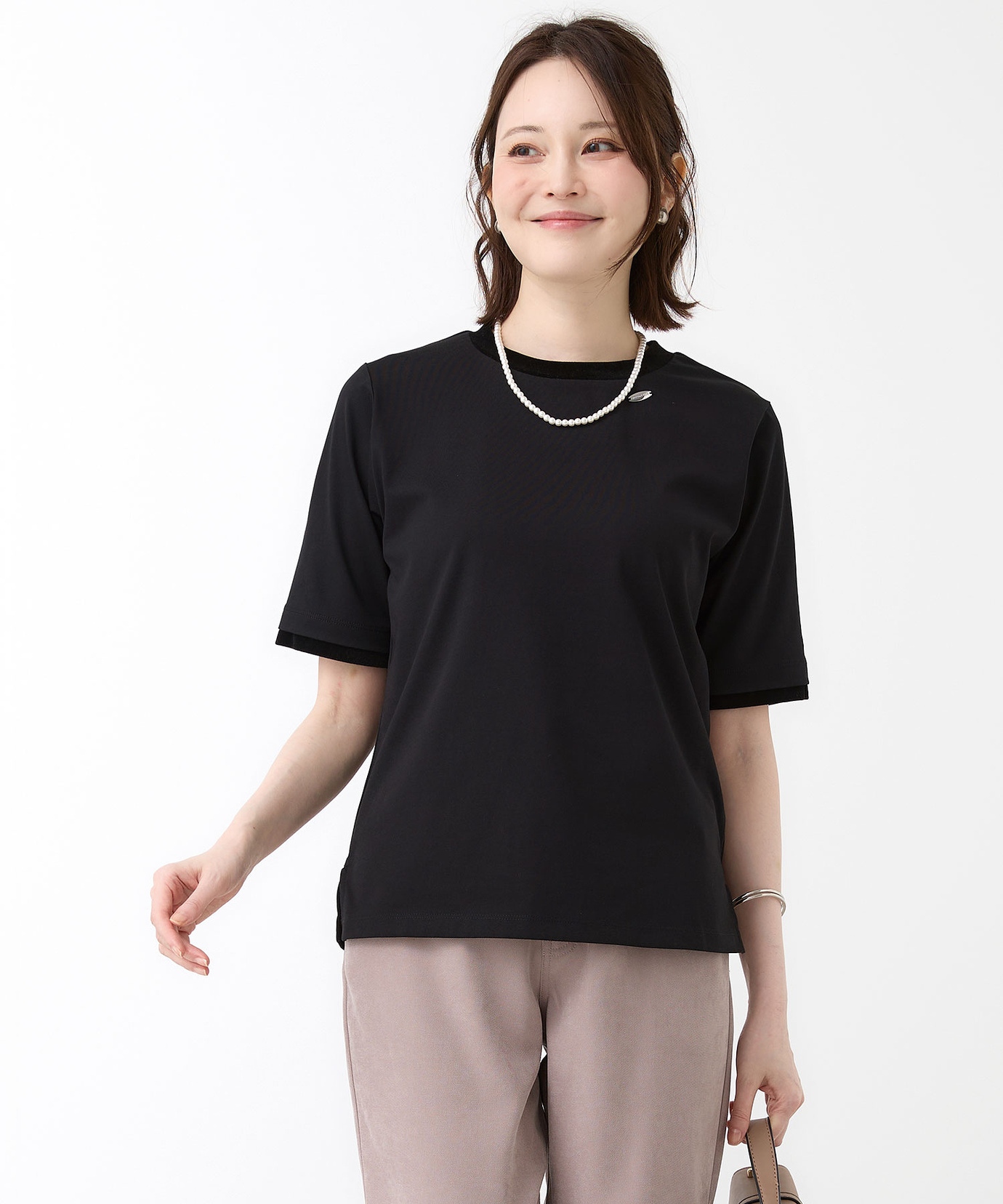 レディース ベロア配色 Tシャツ通販 [0202-65250] - クロコダイル