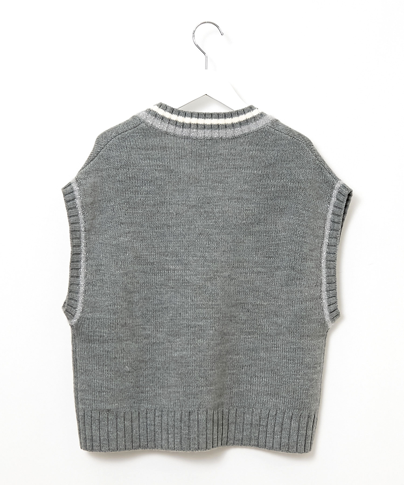 レディース ウールブレンド チルデン ニットベスト通販 [0203-48351