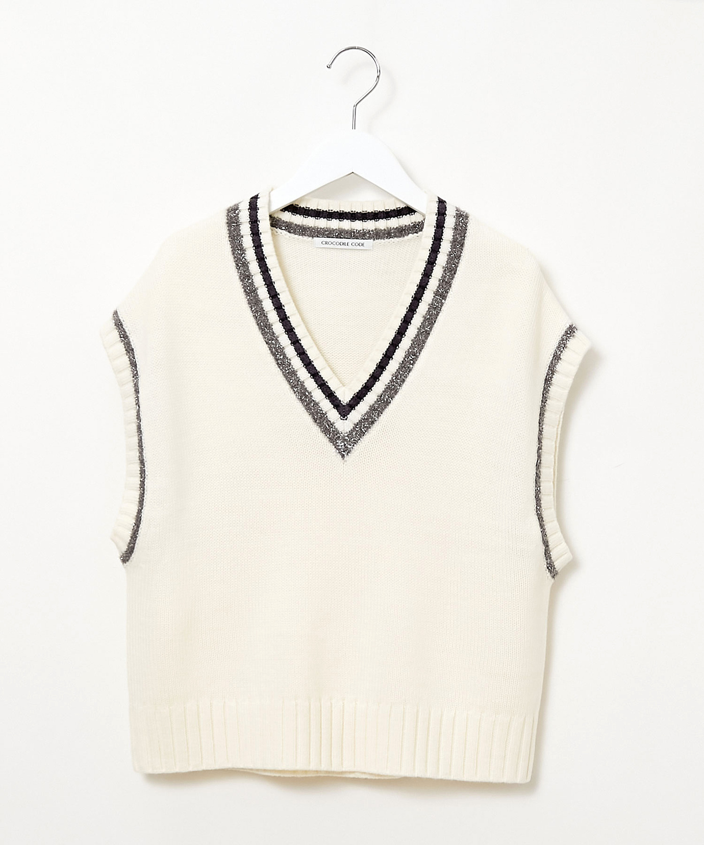 レディース ウールブレンド チルデン ニットベスト通販 [0203-48351