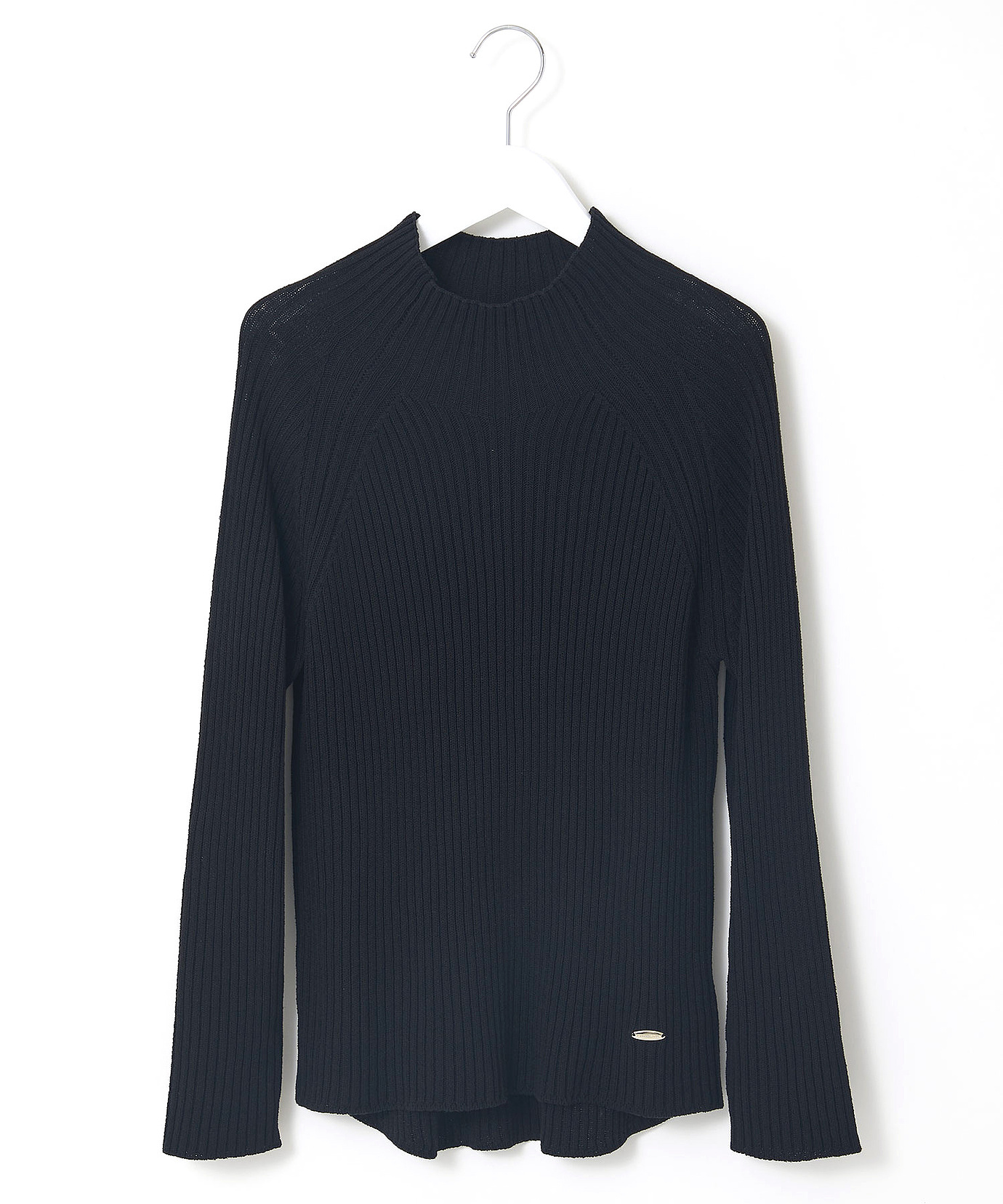 レディース リネンブレンド ボトルネック リブニット【一部店舗限定