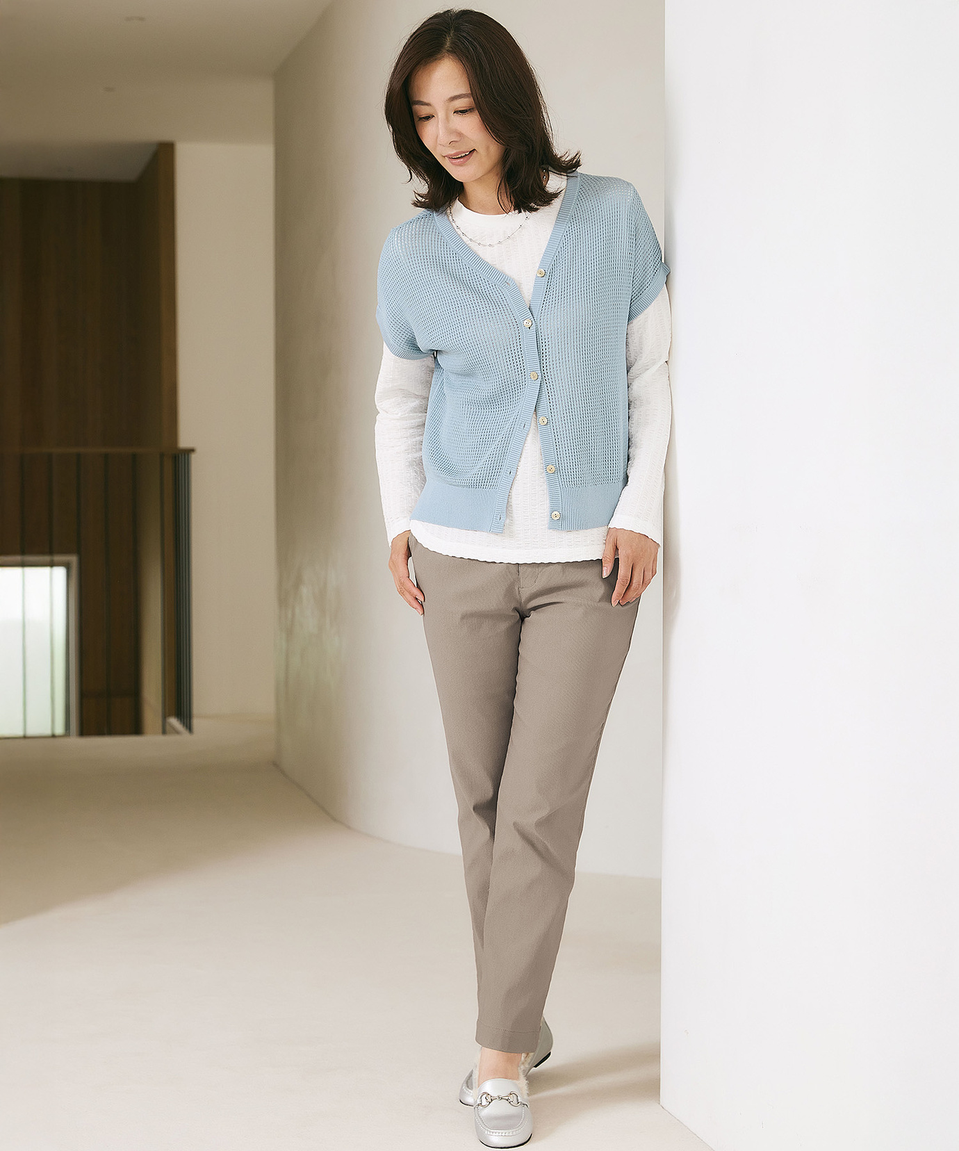 レディース フレンチスリーブ 2WAY カーディガン通販 [0203-55352