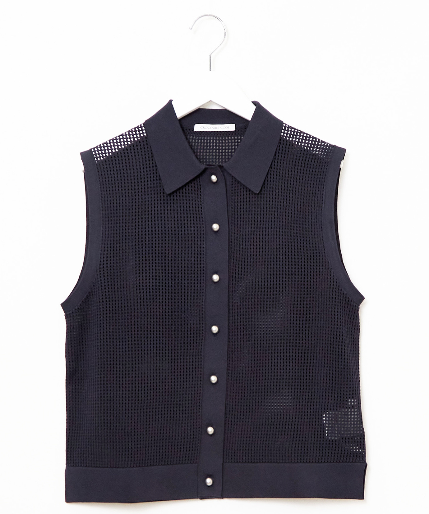 レディース メッシュ編み ニット ポロベスト通販 [0203-55353