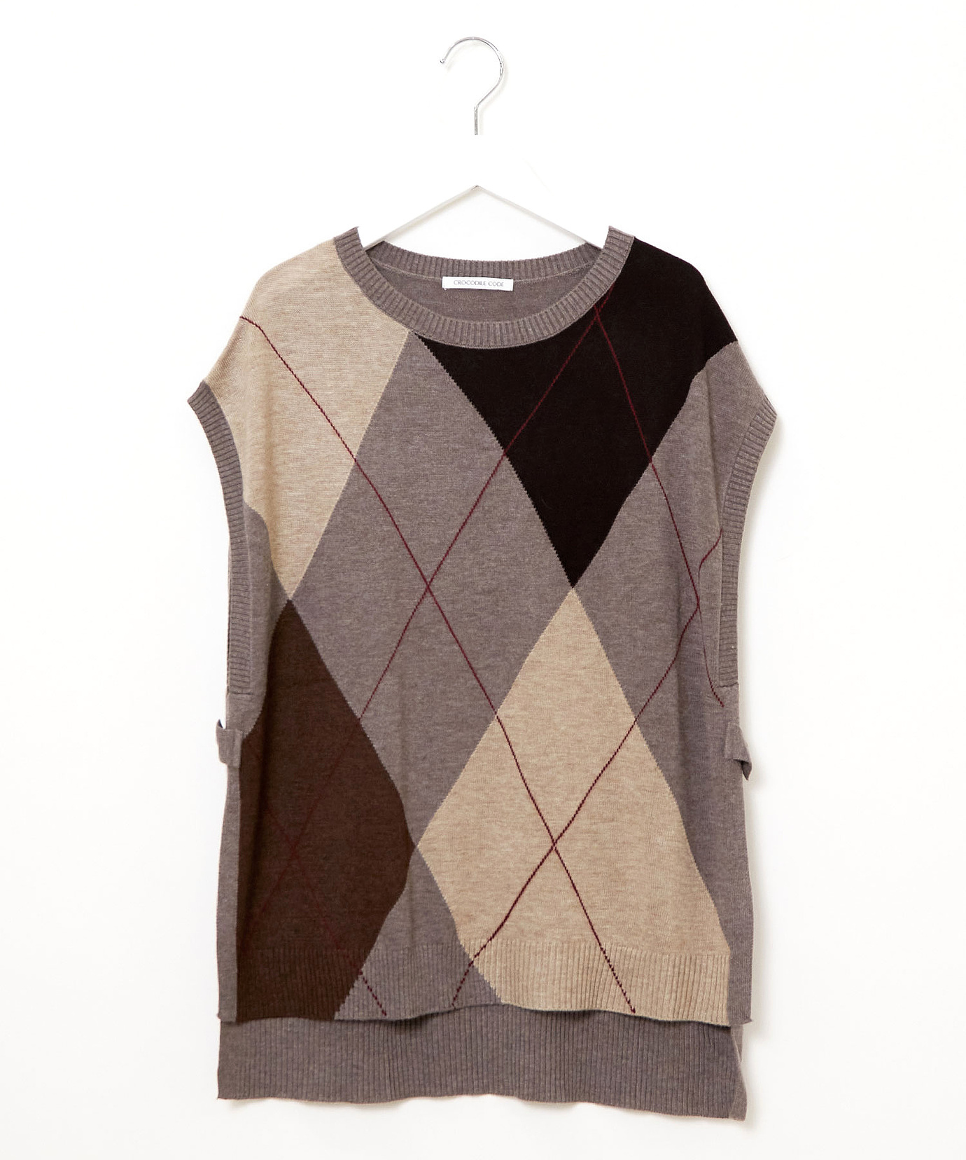レディース ウールブレンド アーガイル ベスト通販 [0203-55355