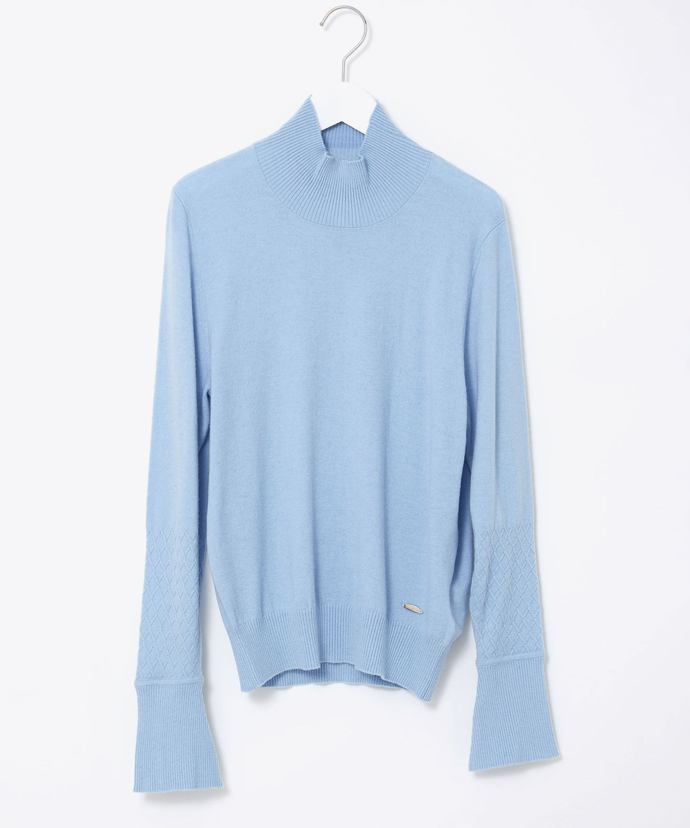 薄水色ノーソーイングニット3084 レディース フレア袖 ハイネック セーター通販 [0203-57355