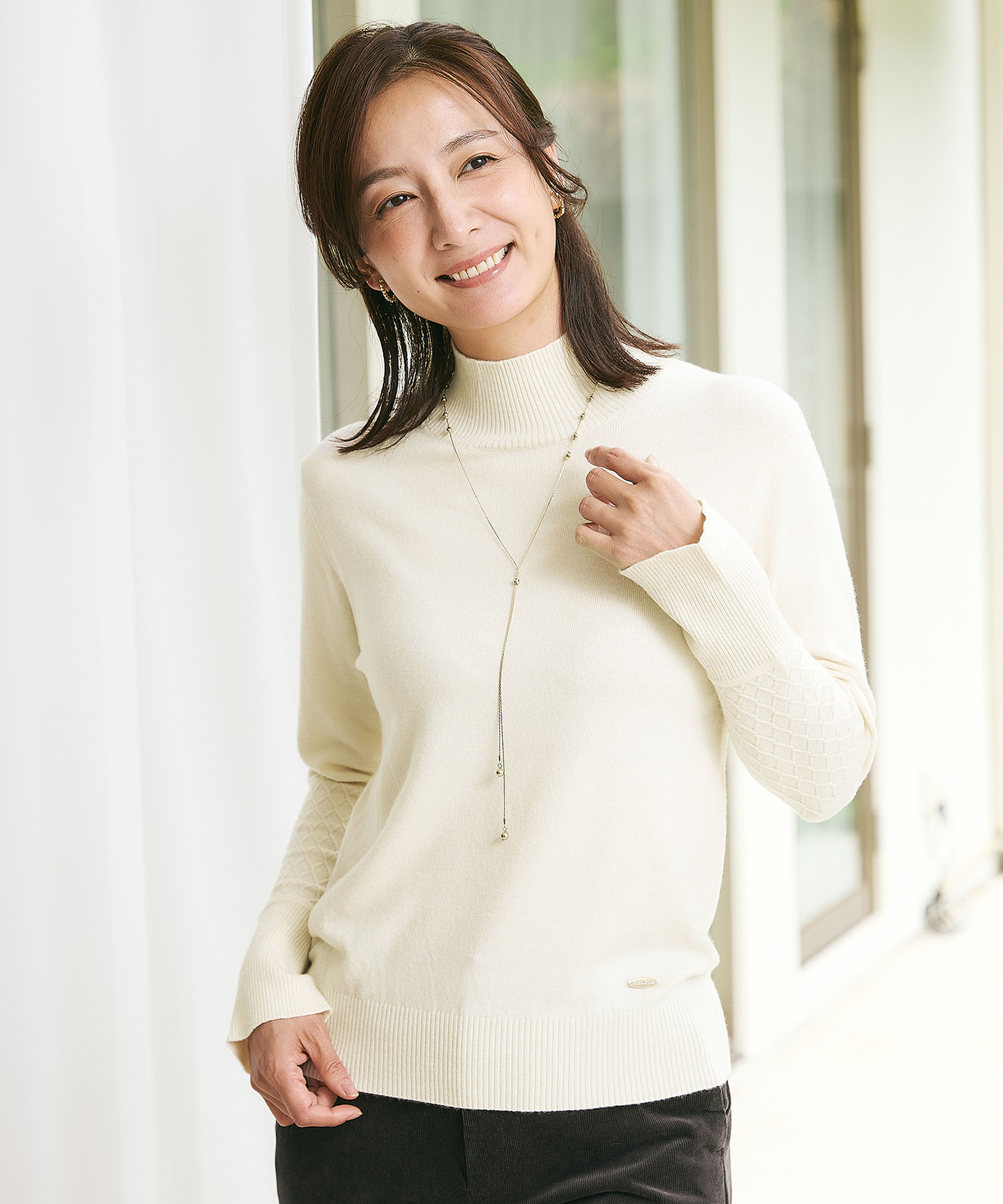 レディース フレア袖 ハイネック セーター通販 [0203-57355