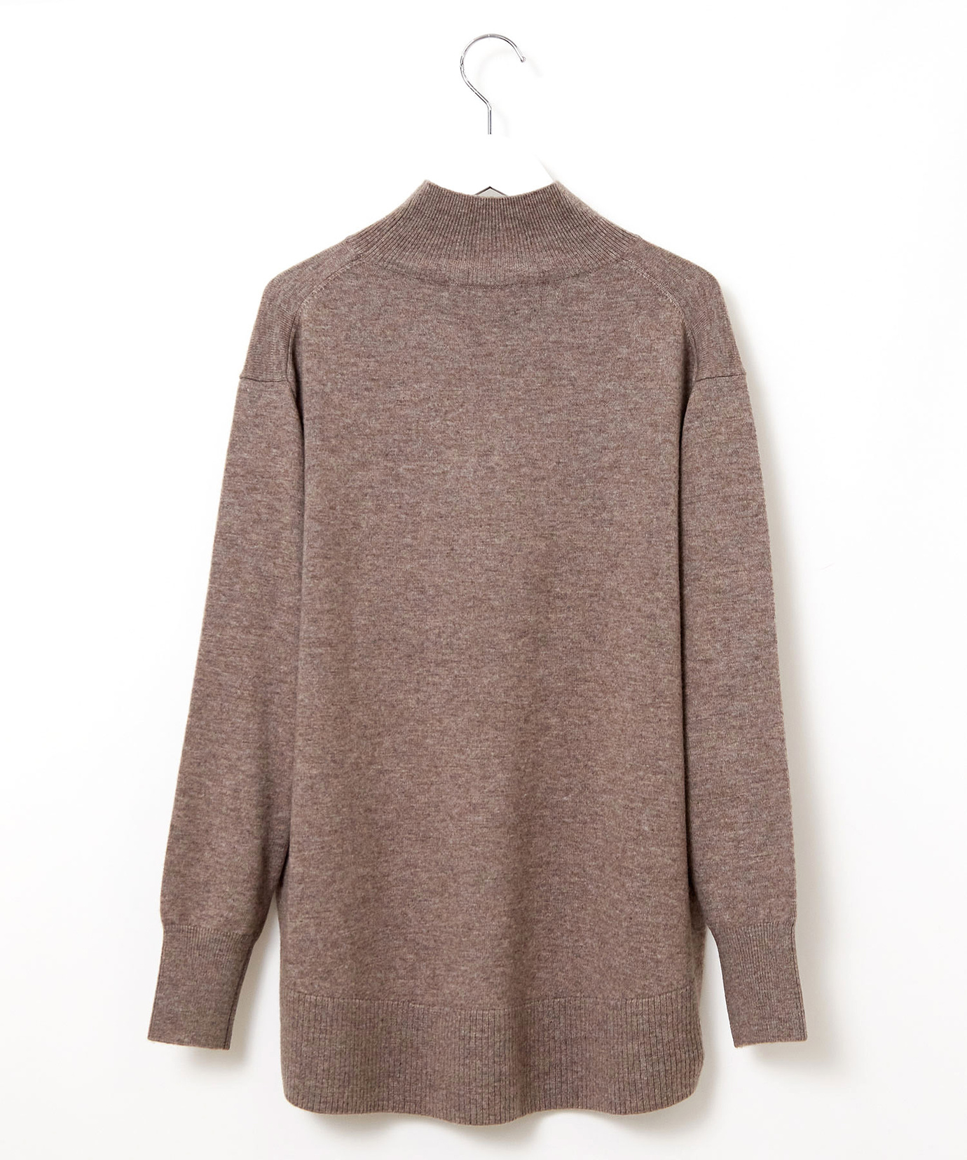 レディース ウールブレンド モックネック ニットチュニック通販 [0203