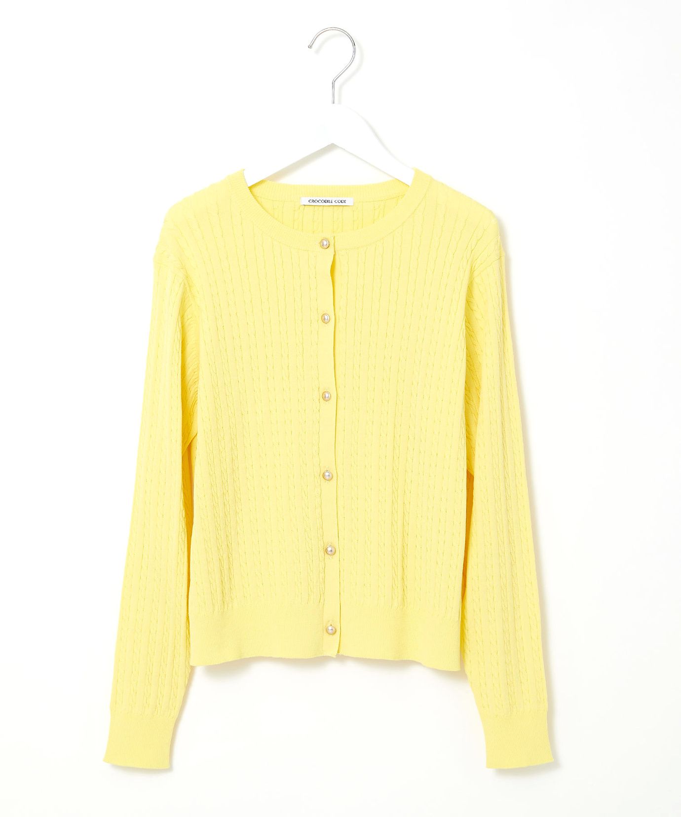 レディース ケーブル編み ニットカーディガン【手洗いOK】【オンライン