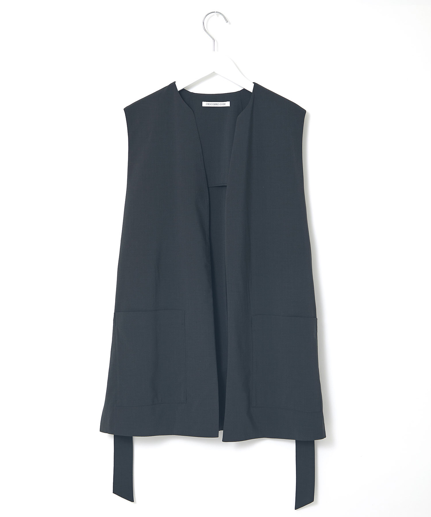 レディース ベルト付き ミドル丈 ジレ【手洗いOK】【一部店舗限定