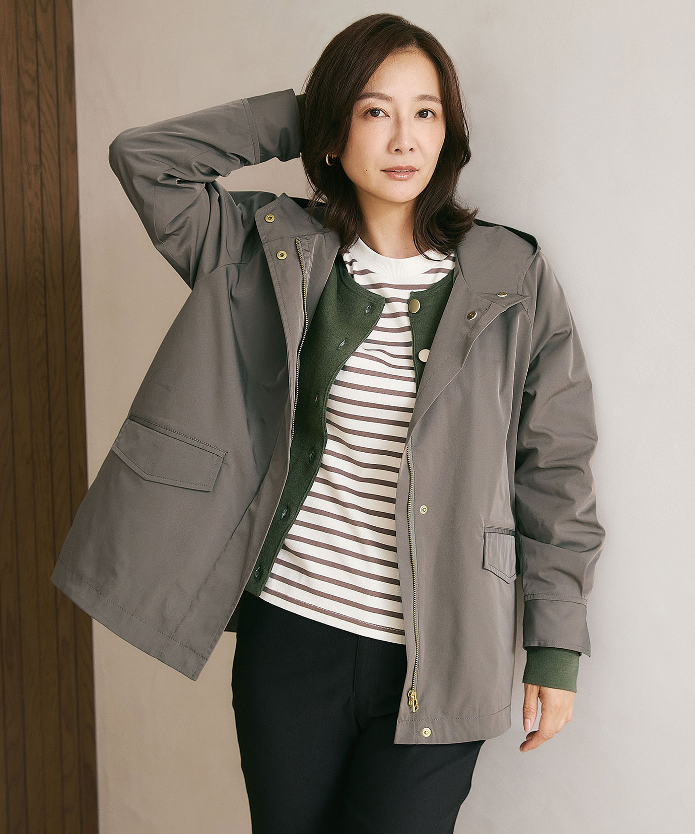 レディース テントシルエット フーディー ジャケット通販 [0204-55452