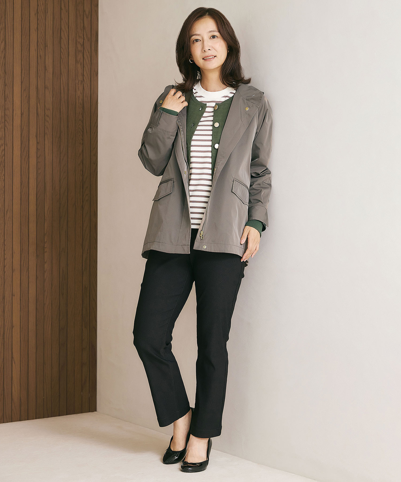 レディース テントシルエット フーディー ジャケット通販 [0204-55452