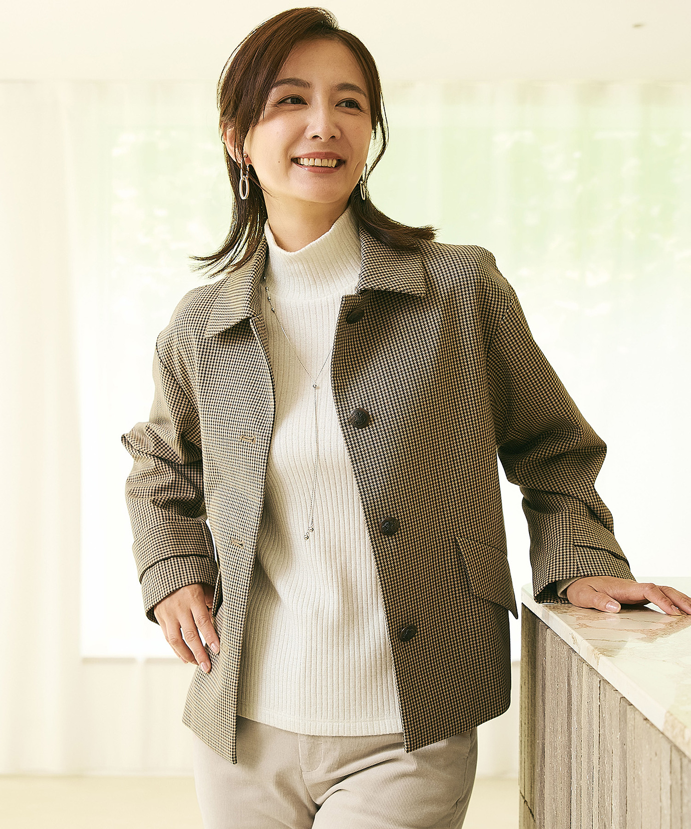 レディース ステンカラー ショート丈 ジャケット通販 [0204-57451