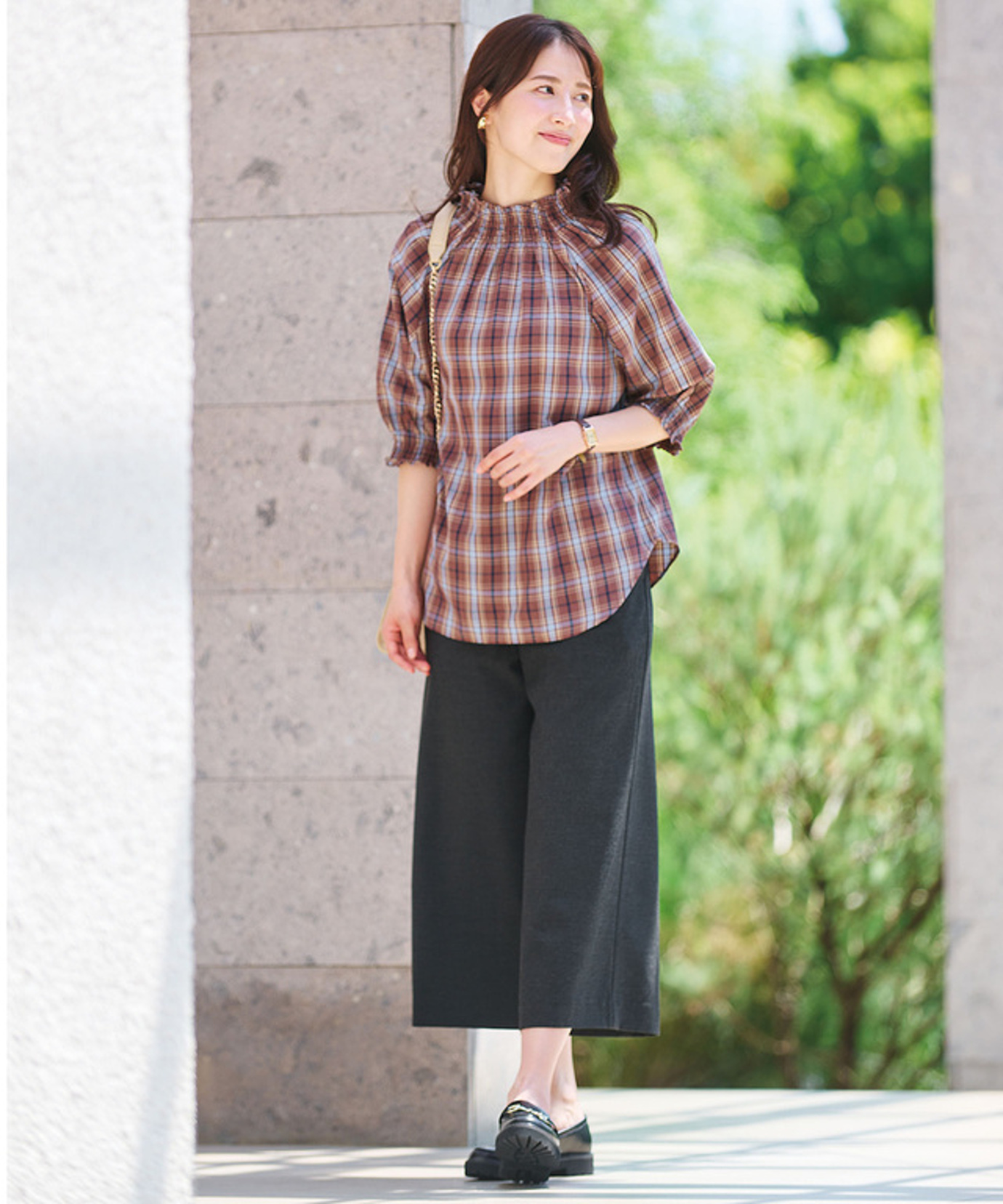 レディース セミワイド クロップド パンツ通販 [0205-55550