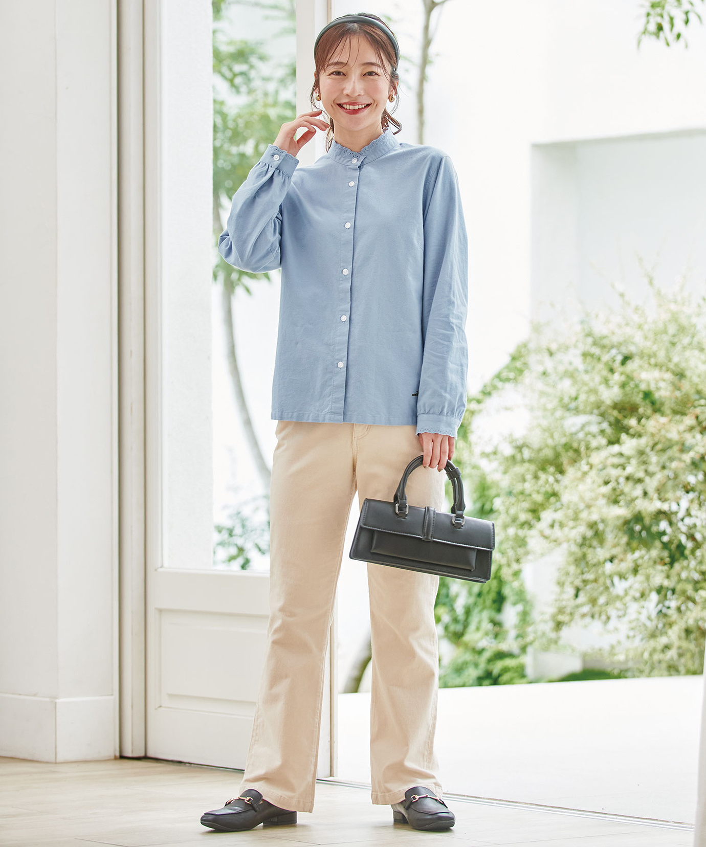 レディース フランネル 襟刺繍 ブラウス通販 [0301-45120