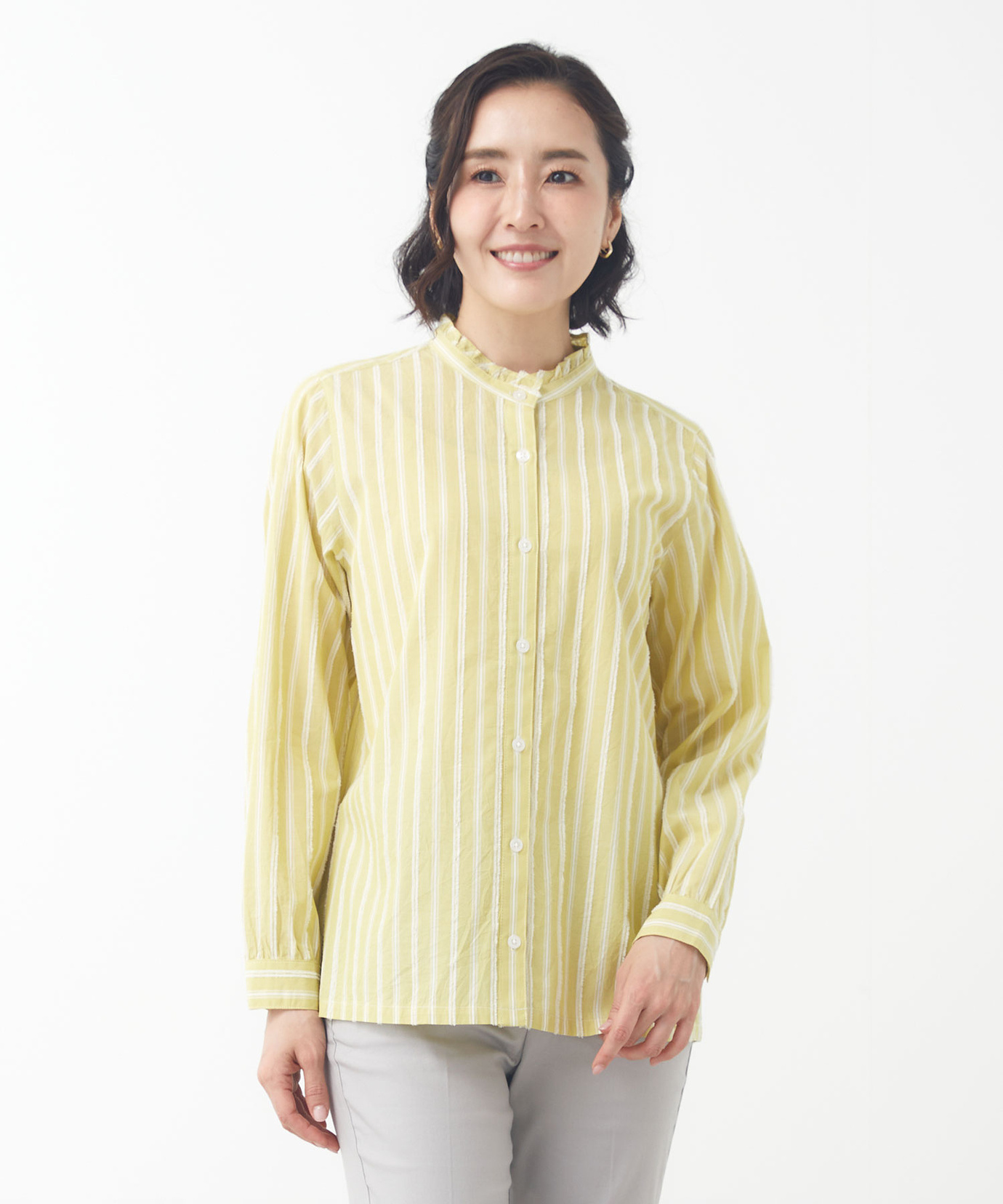 レディース カットドビー ストライプ ブラウス通販 [0301-51104