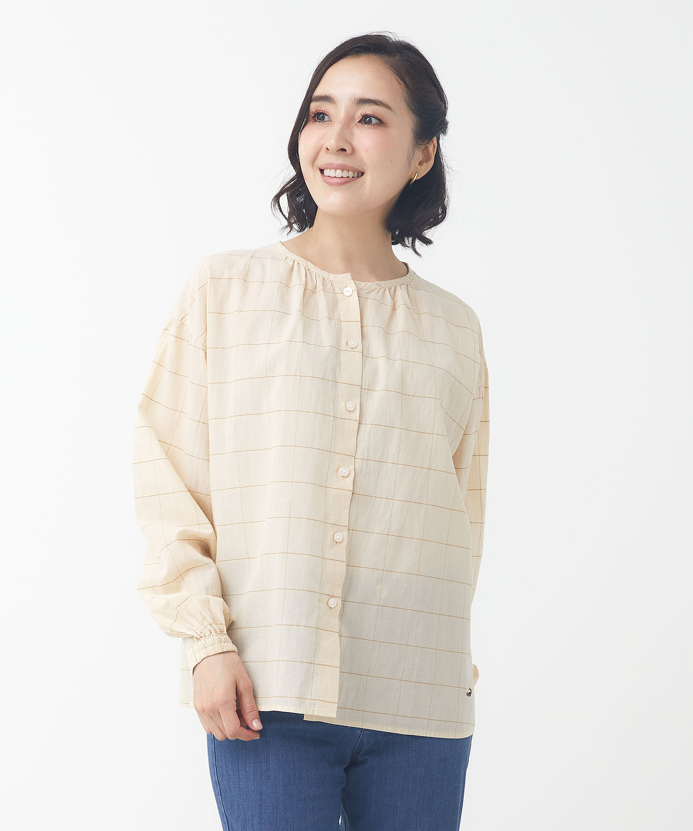 レディース スノーコットン クルーネック ブラウス【接触冷感】通販