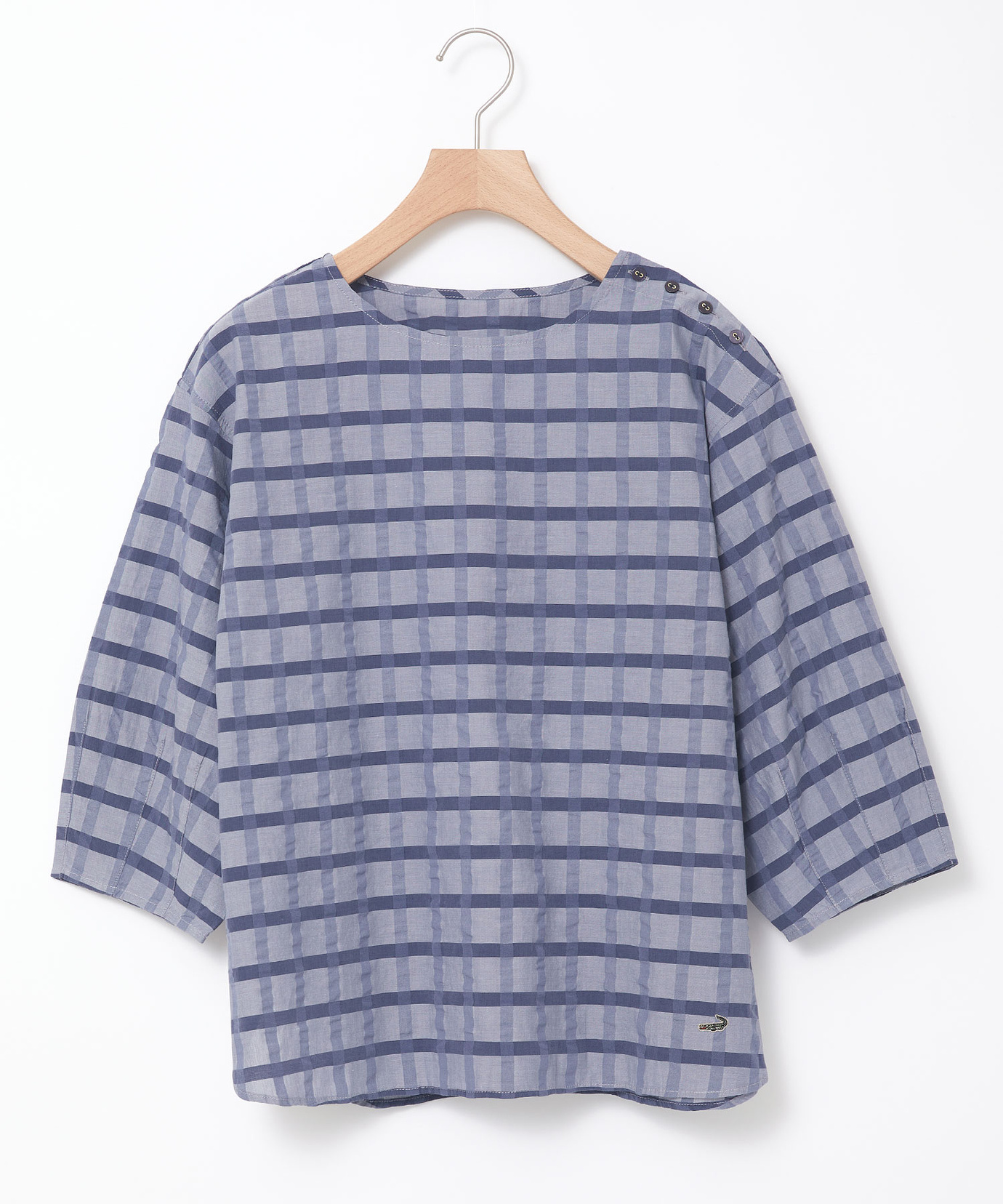 コムデギャルソントリコ　ブルーチェックデザインブラウス コムデギャルソントリコブルーチェックデザインブラウス