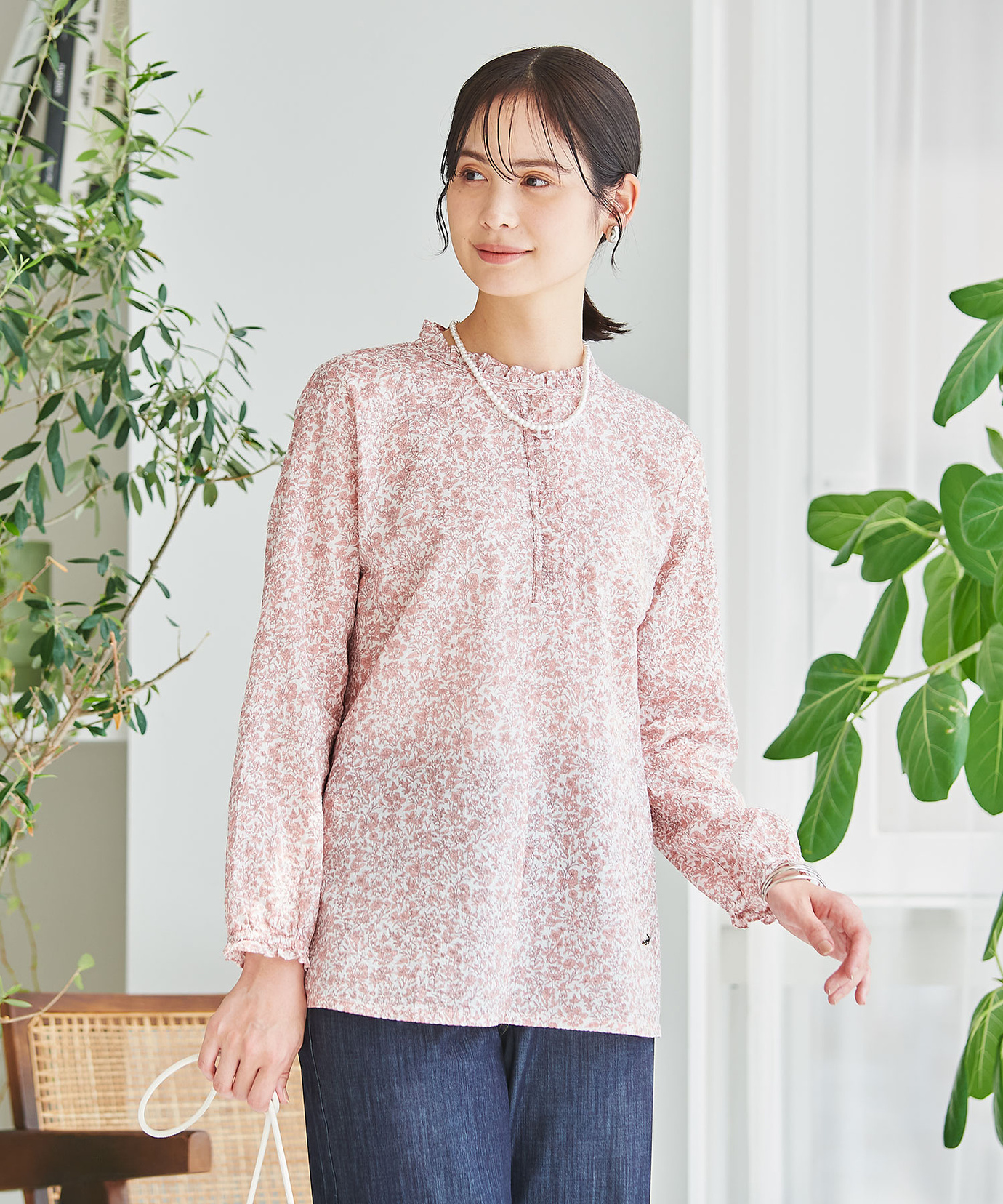 レディース ミラクルウェーブ 花柄プリント ブラウス通販 [0301-53109