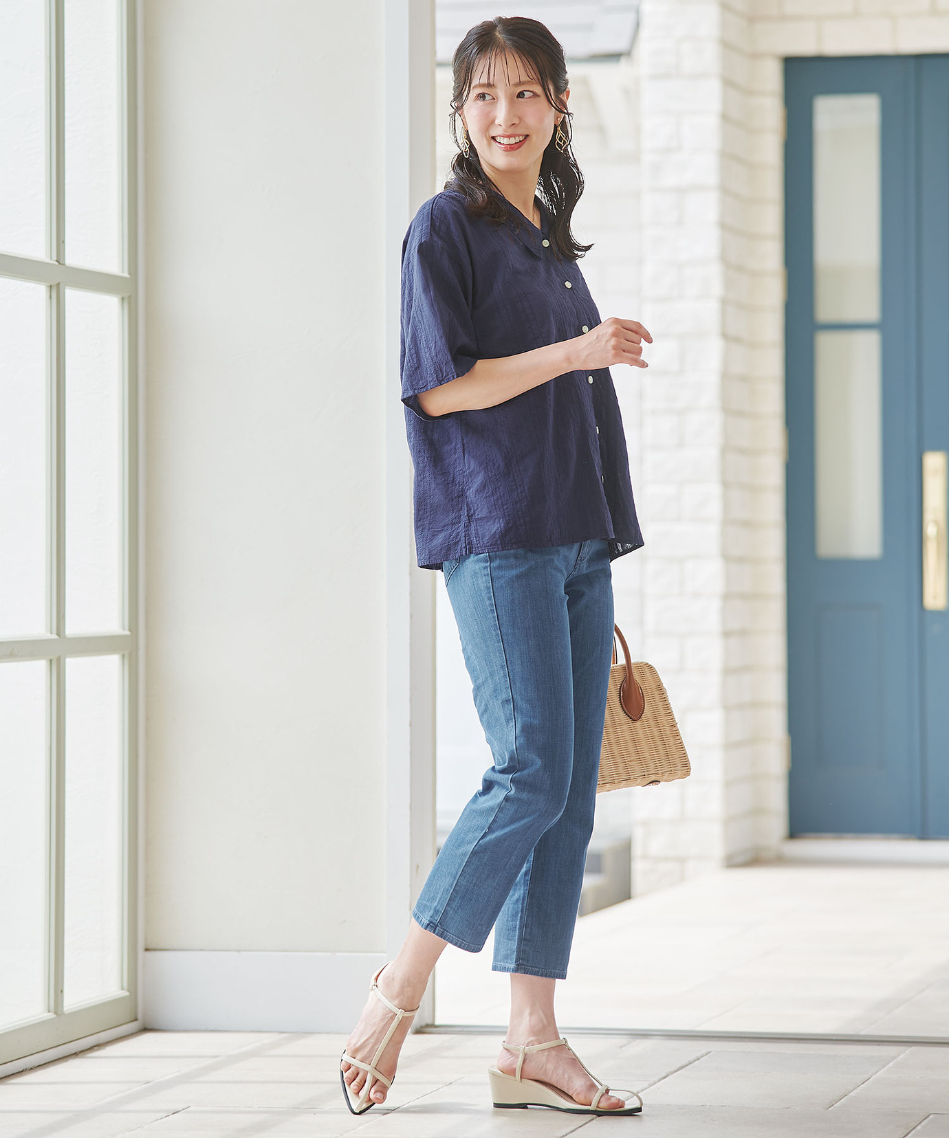 会津木綿　ハンドメイド　ブラウスNo.170 会津木綿 ハンドメイド ブラウスNo.170 会津木綿 ハンドメイド