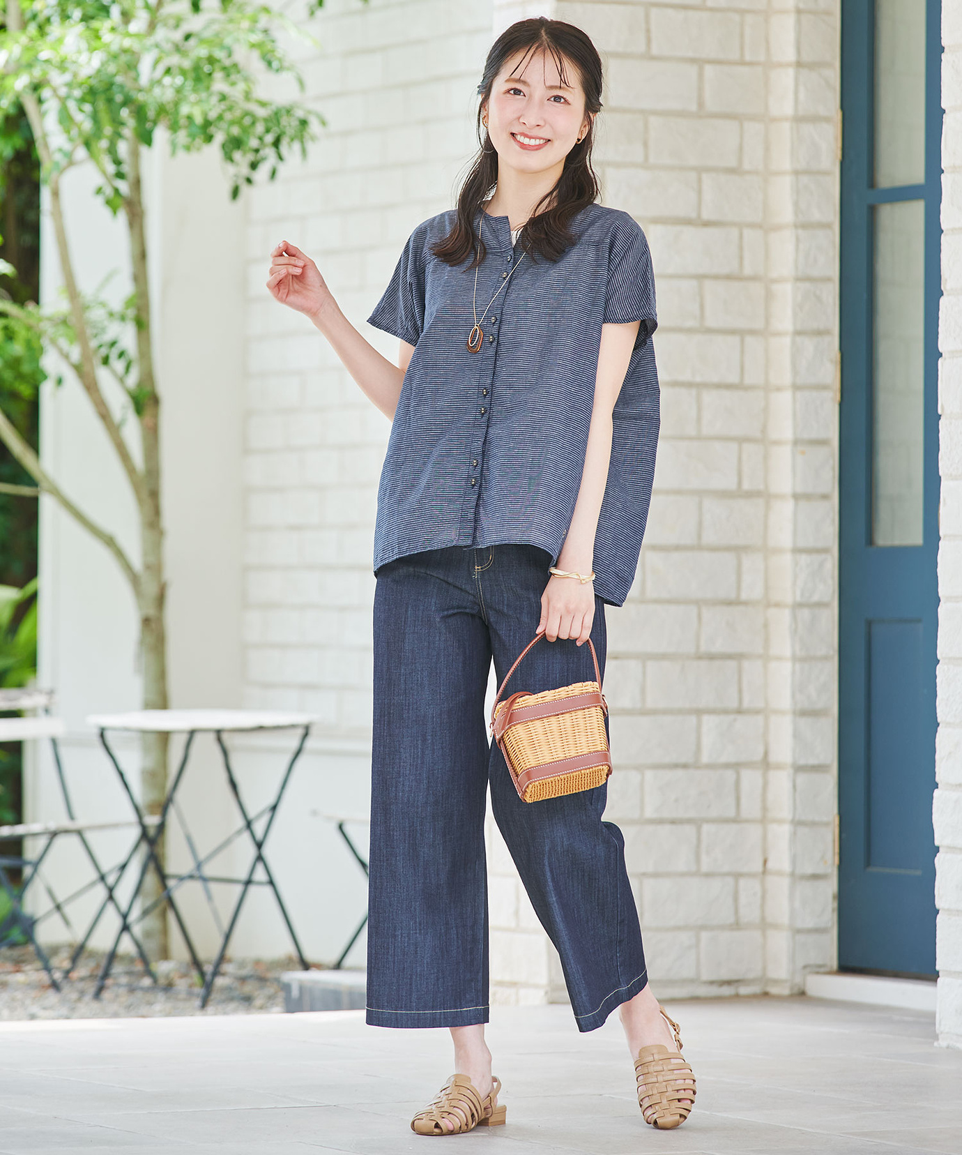 レディース スノーリネン キーホール ブラウス【接触冷感】通販 [0301