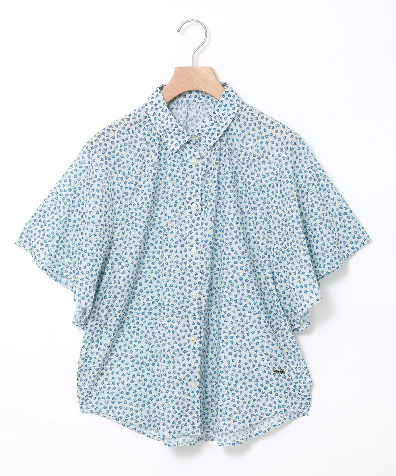 レディース 小花柄プリント フレアスリーブ ブラウス通販 [0301-54104