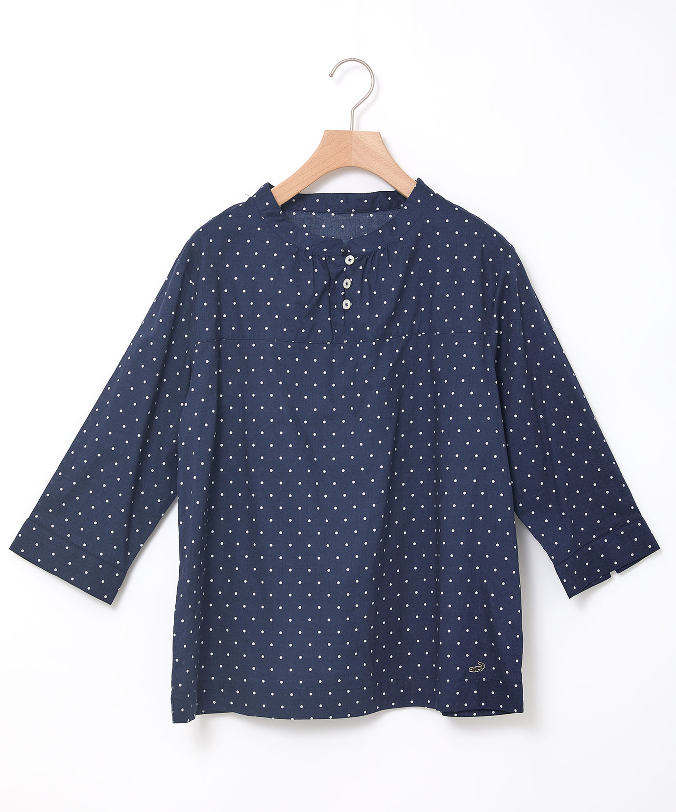 24ss＊プランテーション 綿100% リップル加工 ブラウス M ドット柄 24ss＊プランテーション 綿100% リップル加工 ブラウス M ドット柄