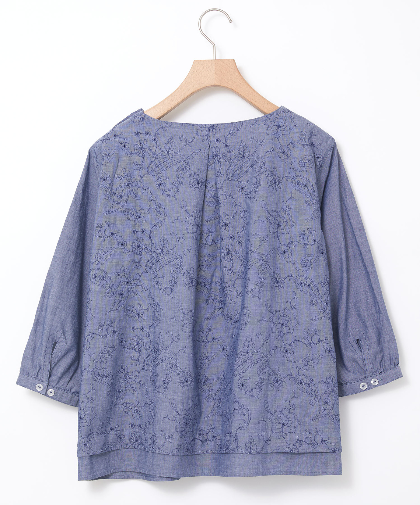 レディース レイヤード風 刺繍ブラウス【オンラインショップ限定