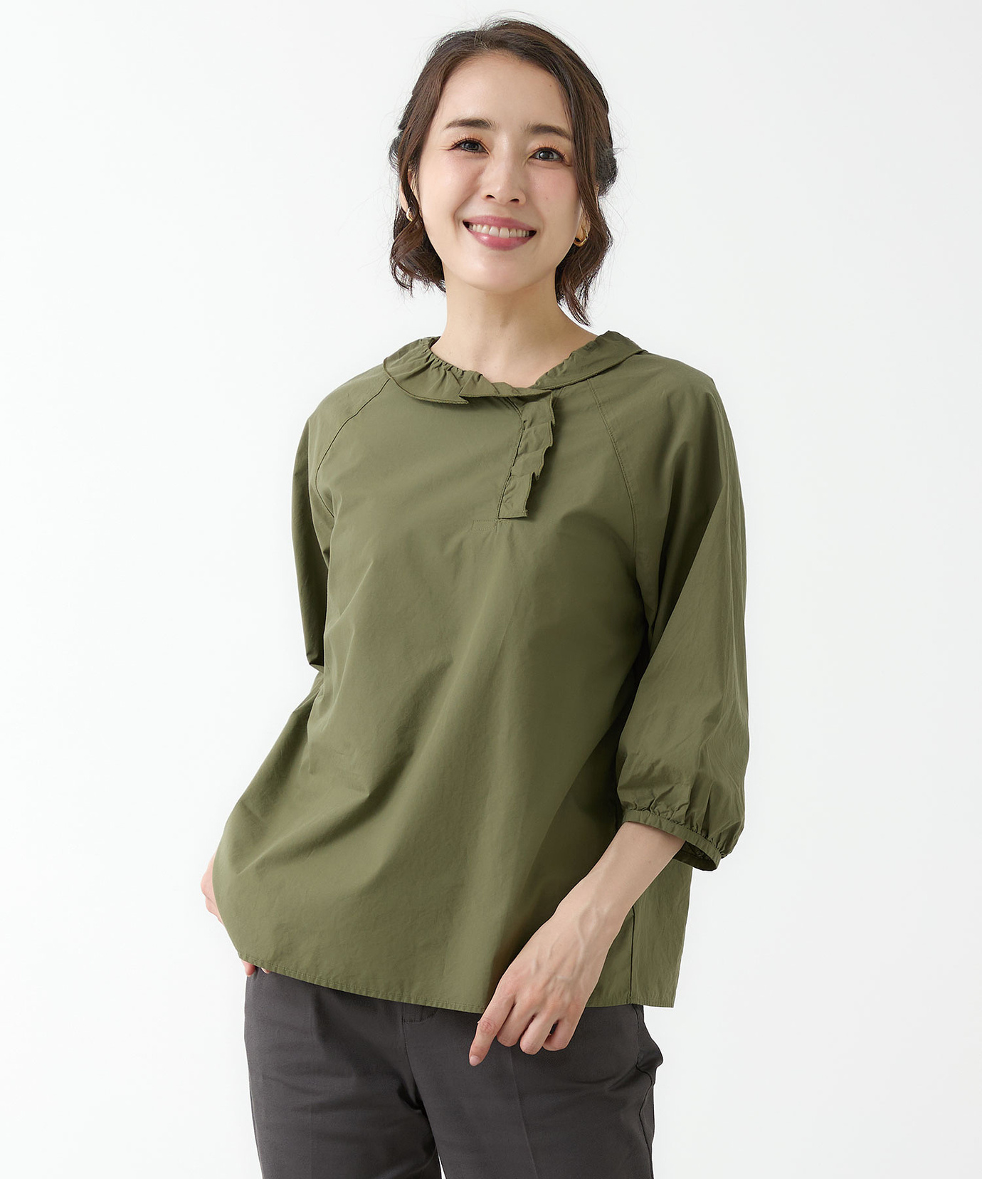 レディース フリルカラー プルオーバー ブラウス通販 [0301-55102