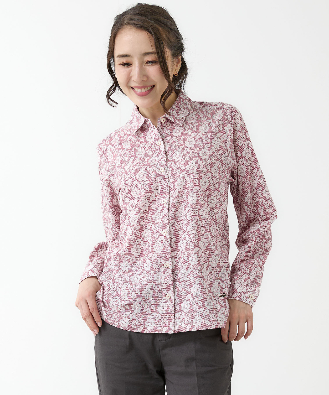 レディース 花柄 長袖 ブラウス【JAPAN FABRIC】通販 [0301-55105