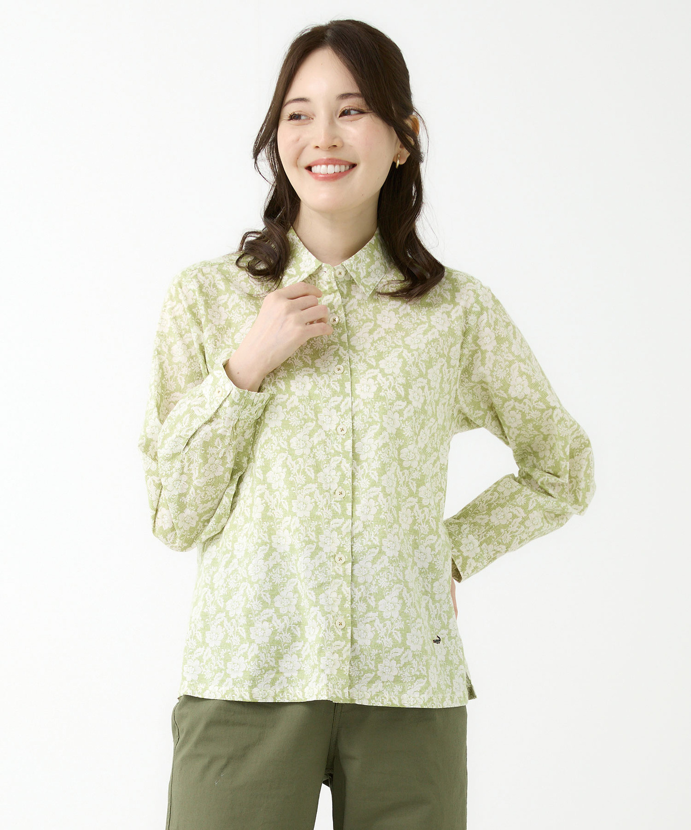 レディース 花柄 長袖 ブラウス【JAPAN FABRIC】通販 [0301-55105