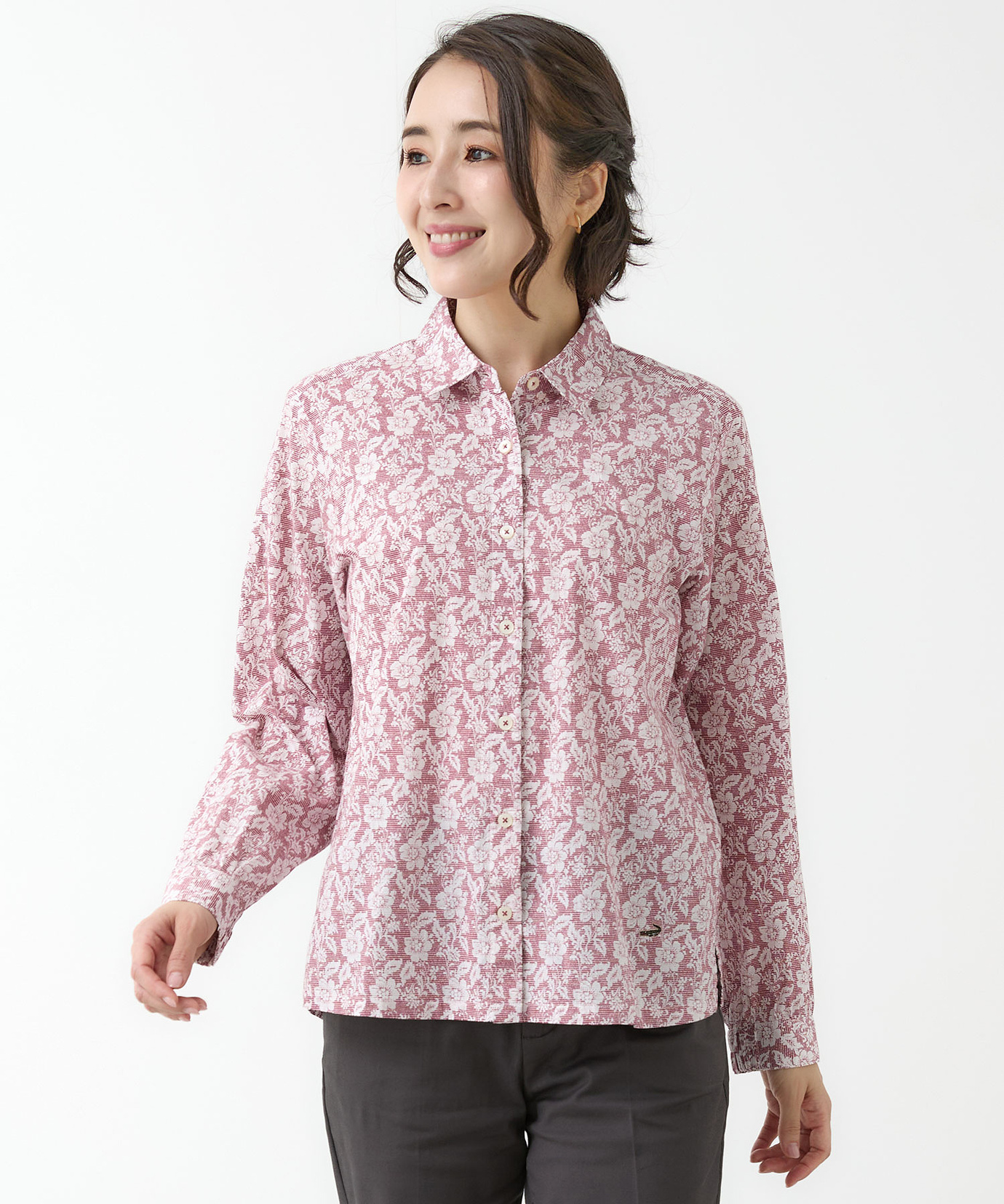 レディース 花柄 長袖 ブラウス【JAPAN FABRIC】通販 [0301-55105