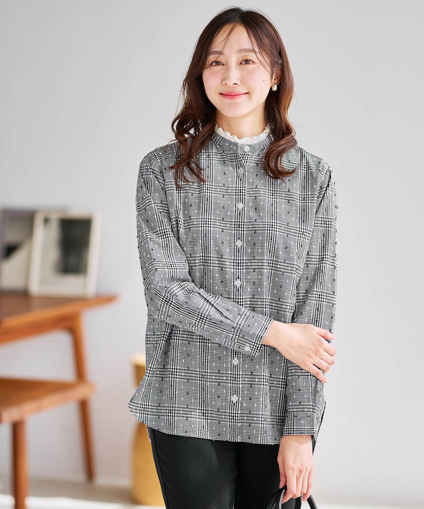 レディース スタンドカラー カットドビー チュニック通販 [0301-55108