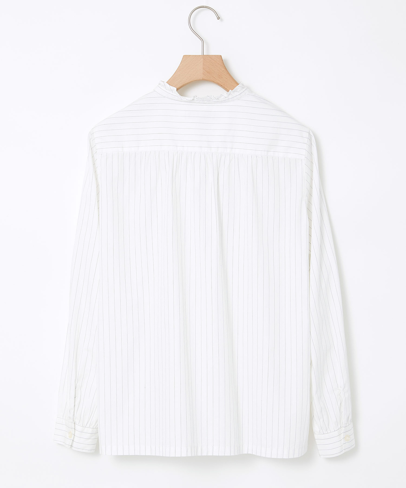 レディース フリルカラー ストライプ ブラウス通販 [0301-55114