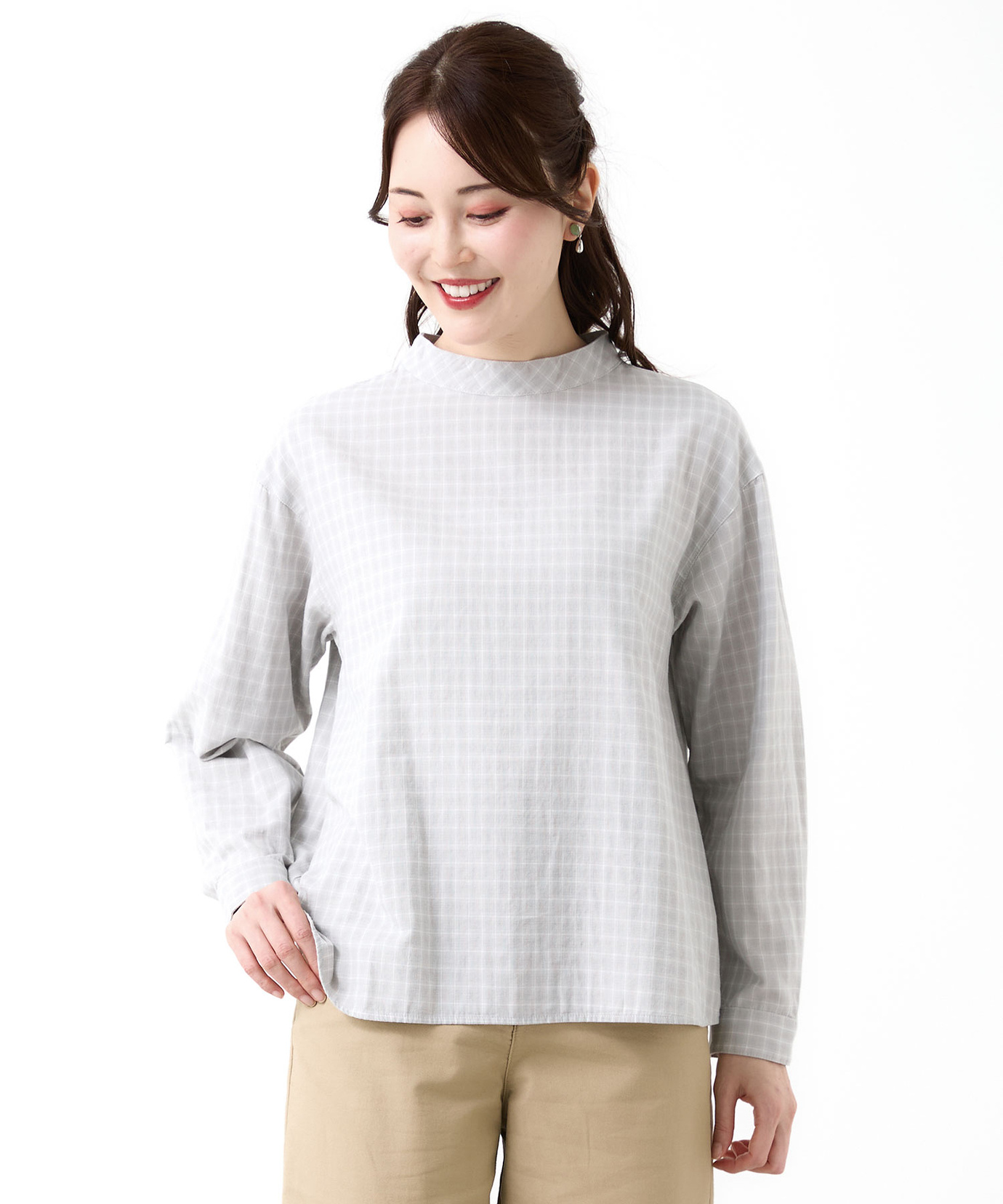 レディース チェック柄 ガーゼ ブラウス通販 [0301-55116