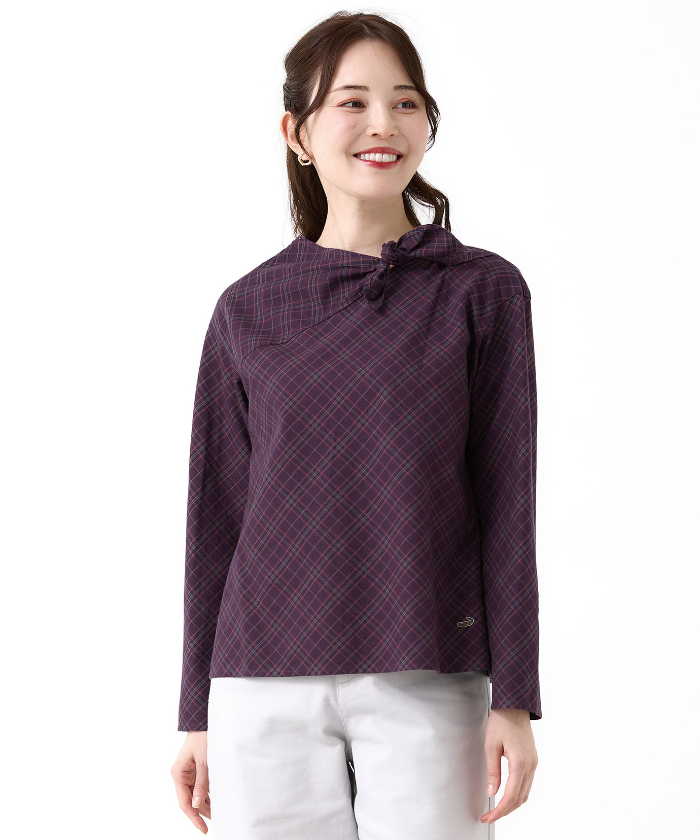 レディース グレンチェック デザイン ブラウス通販 [0301-55117