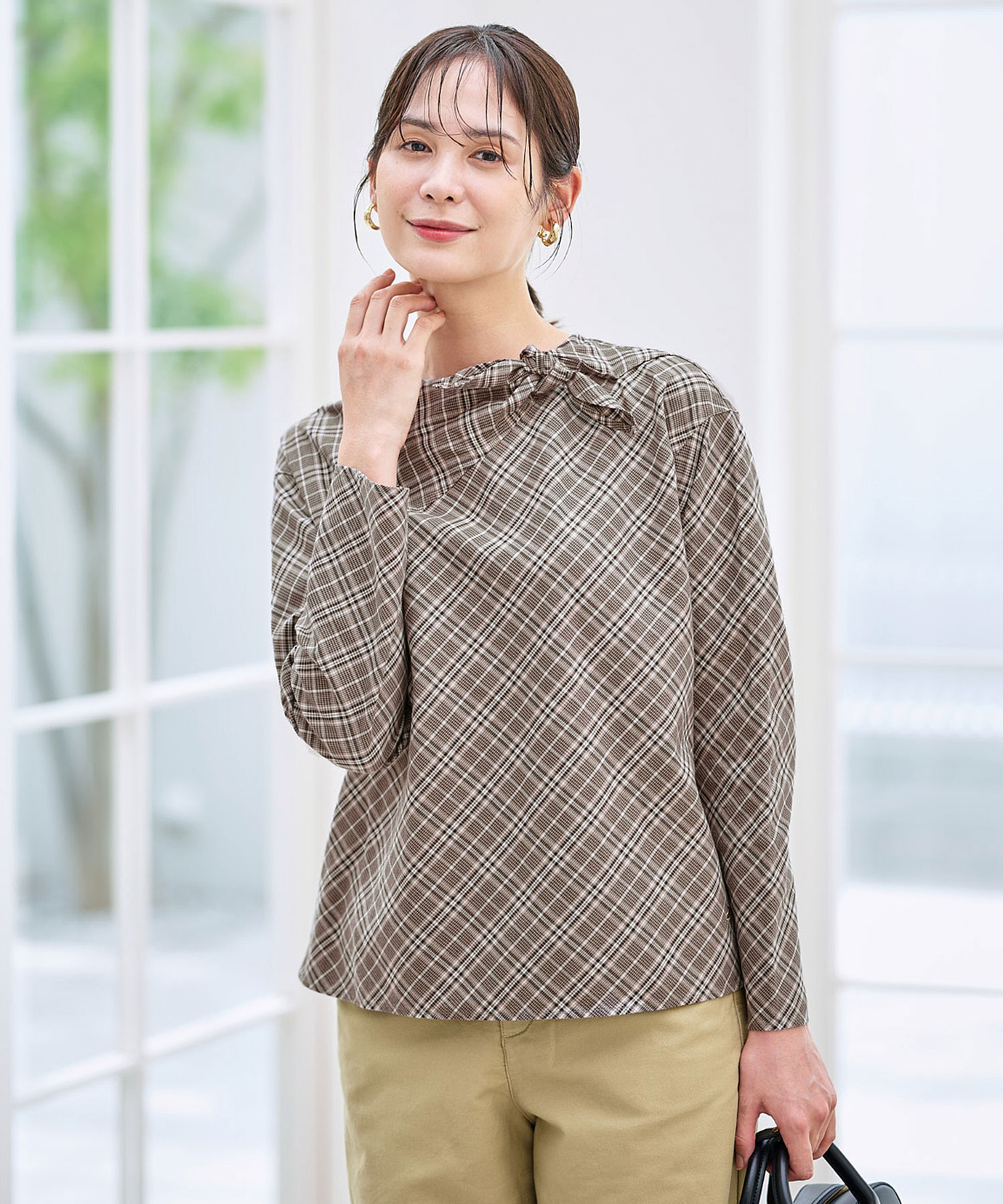 enfold グレンチェックシャツ コレクションライン ENFOLD（エンフォルド）の「グレンチェック ホールシャツ（シャツ