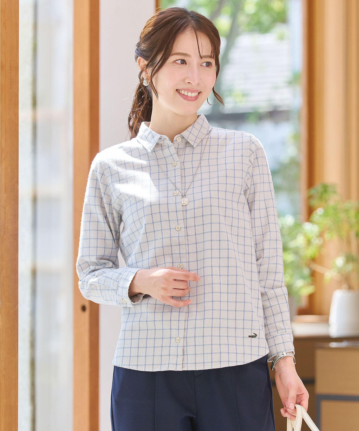 マドモアゼルノンノン 長袖 チェックネルシャツ ❣ 未使用タグ付き