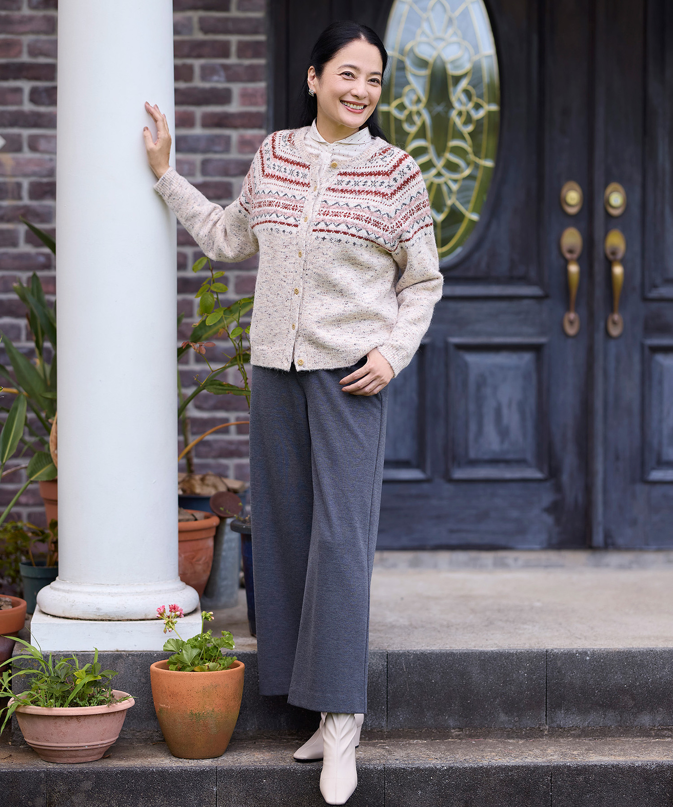 lady　1225 レディース ドットドビー ショールカラー ブラウス通販 [0301-55123