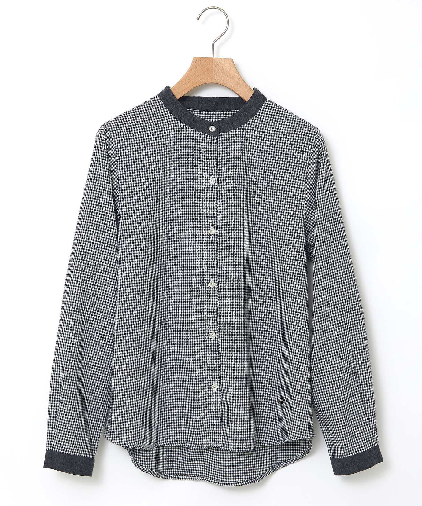 レディース バンドカラー チェック柄 ブラウス通販 [0301-56100