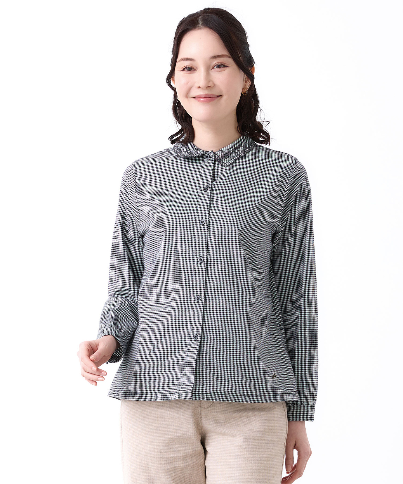 レディース 襟刺繡 デザイン ブラウス通販 [0301-58100