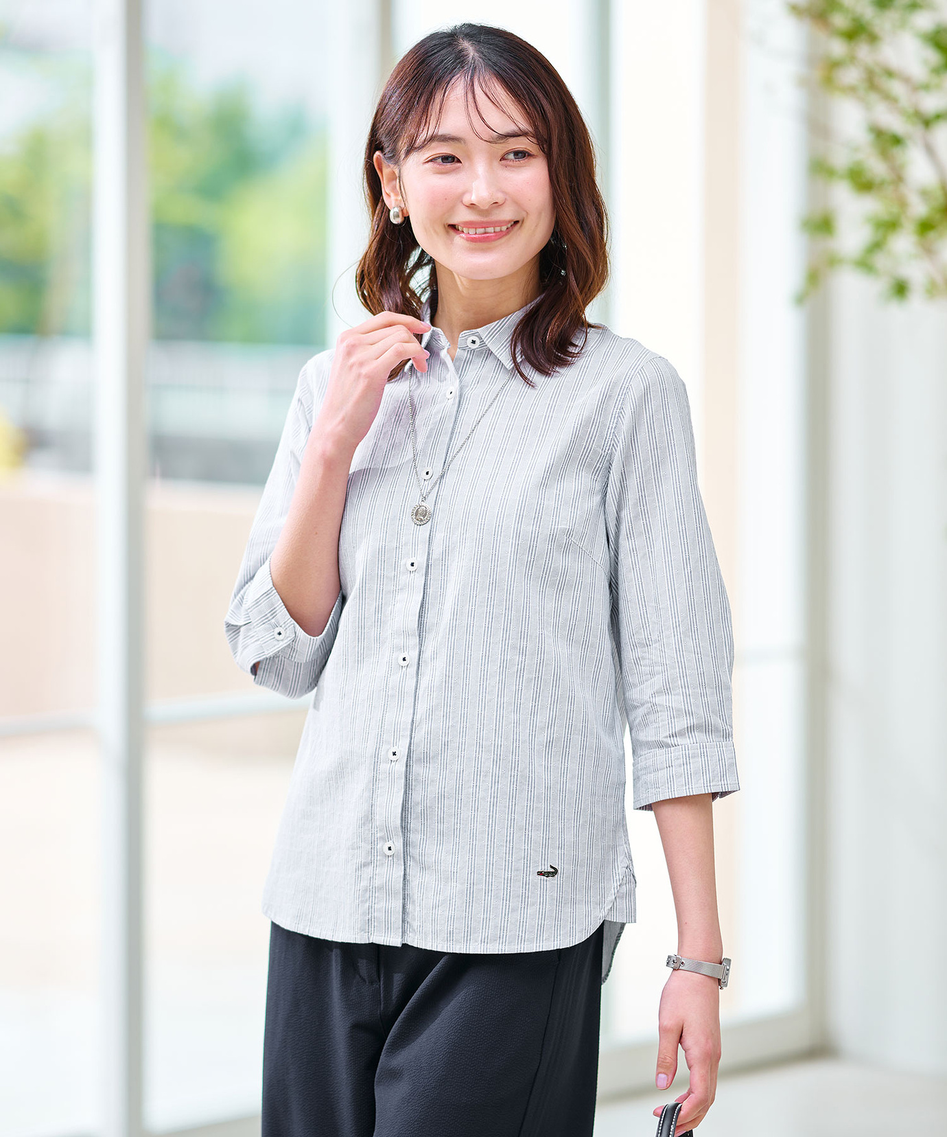 totoちゃん　チュニックシャツ　LL クロコダイル レディース エアリー ギャザー チュニック通販 [0321-63703