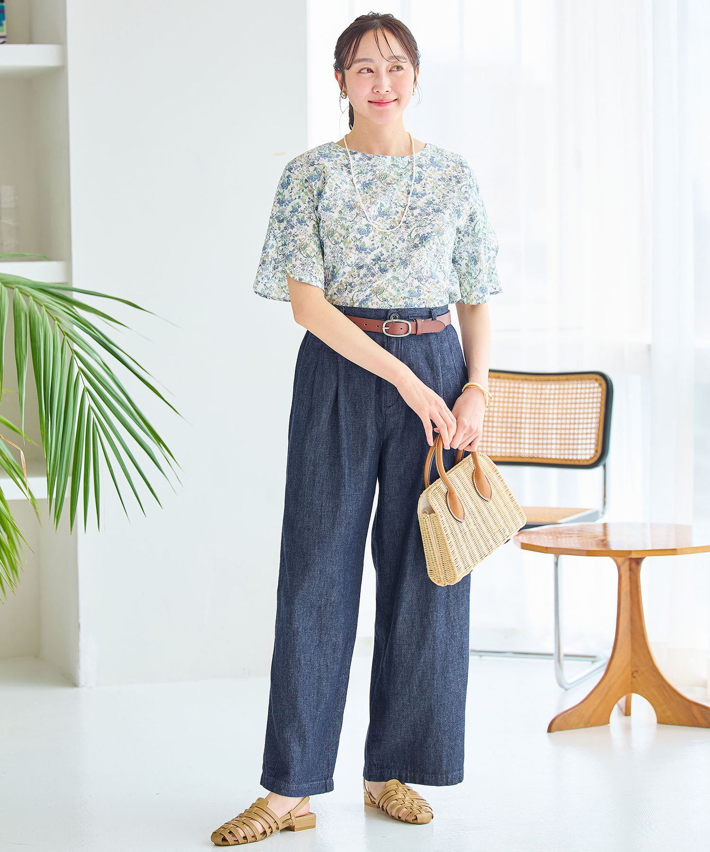 レディース ミラクルウェーブ 花柄 ブラウス【オンラインショップ限定